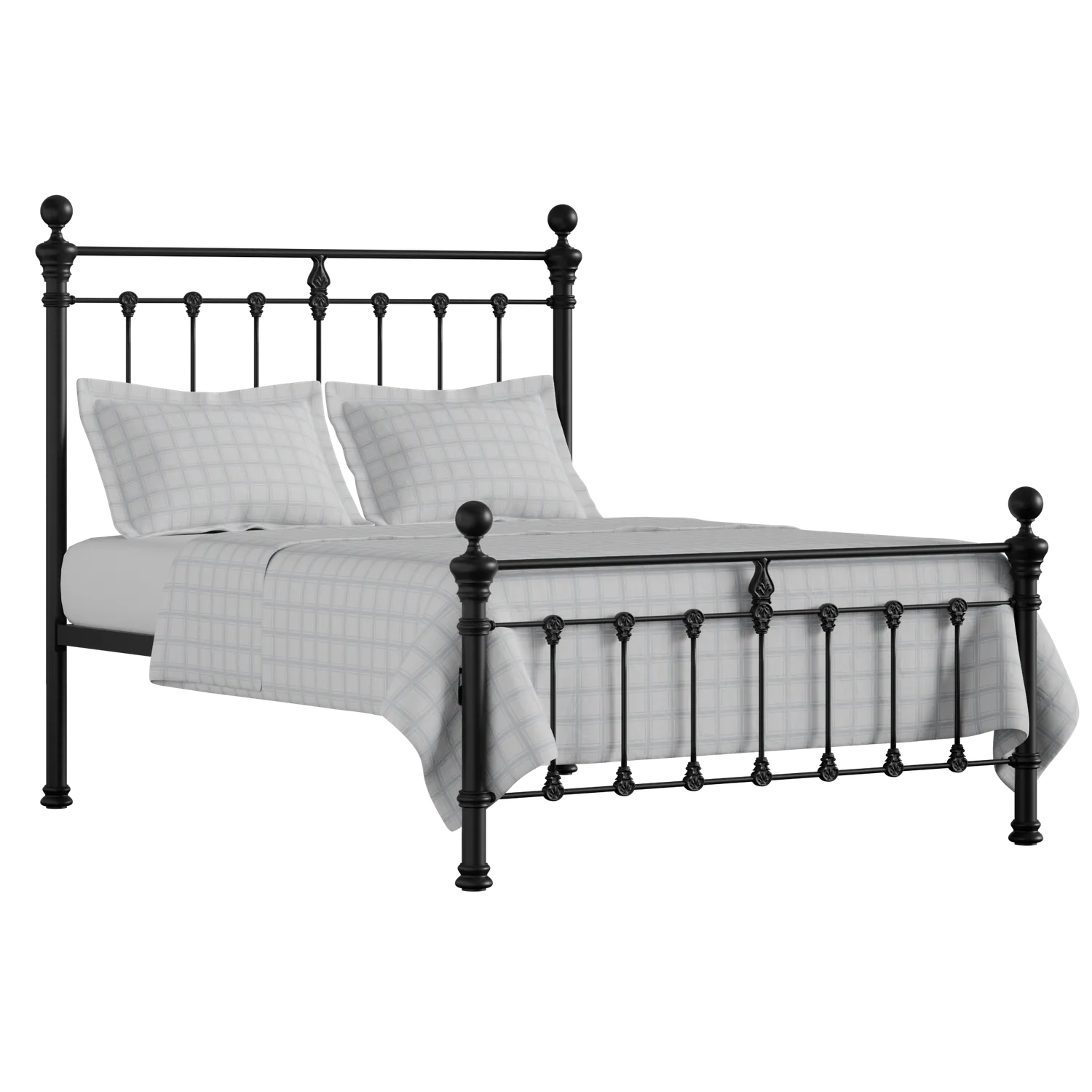 Hamilton Solo Low Footend iron/metal bed in black with Juno mattress