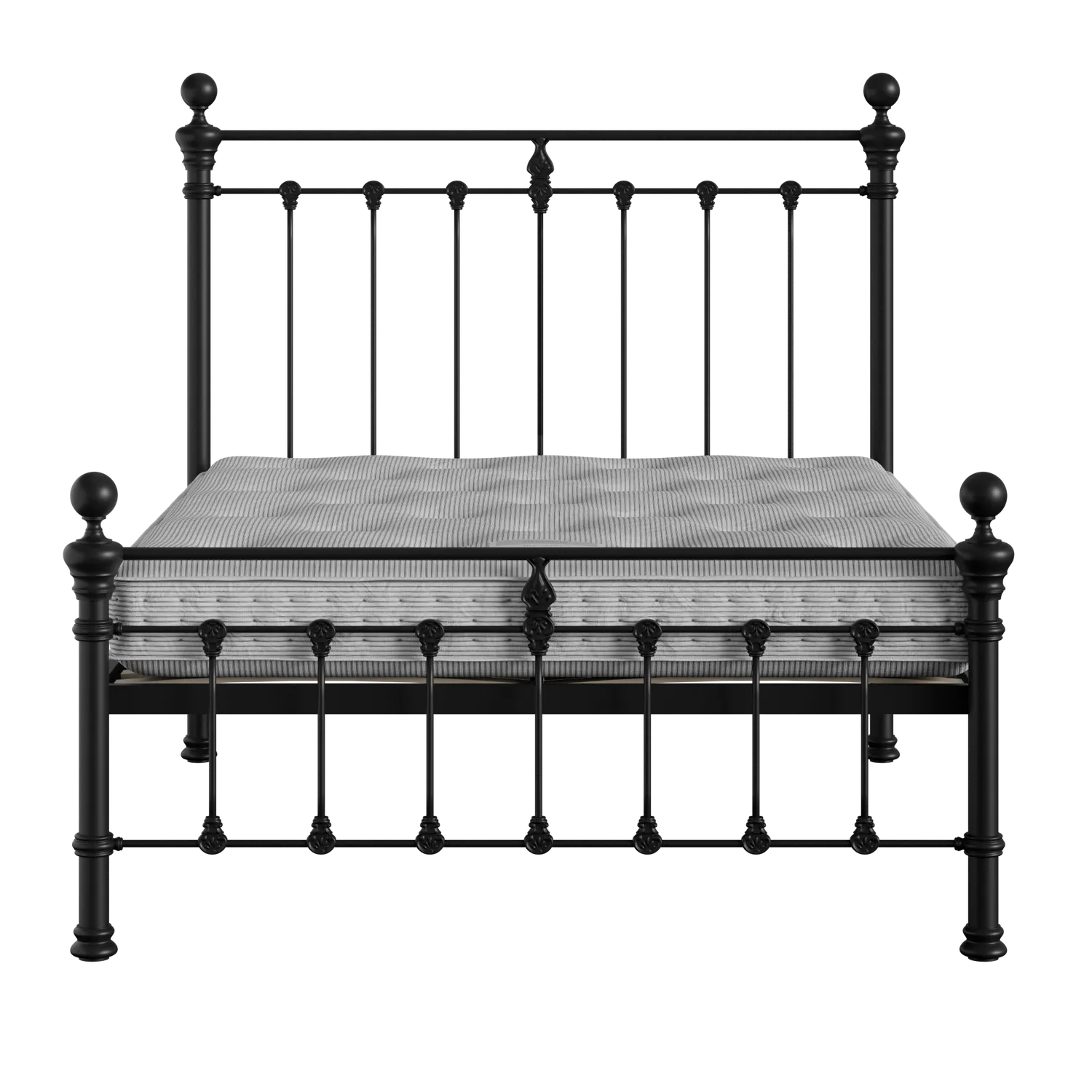 Hamilton Solo Low Footend iron/metal bed in black with Juno mattress