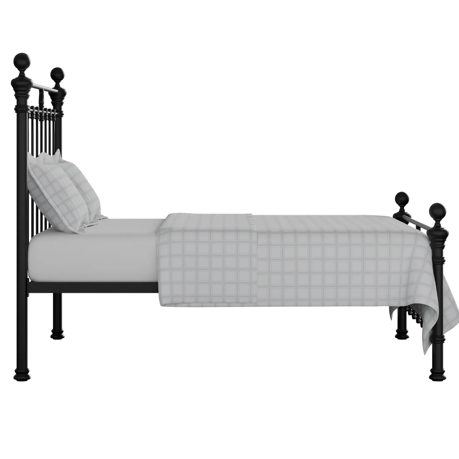 Hamilton Solo Low Footend iron/metal bed in black with Juno mattress