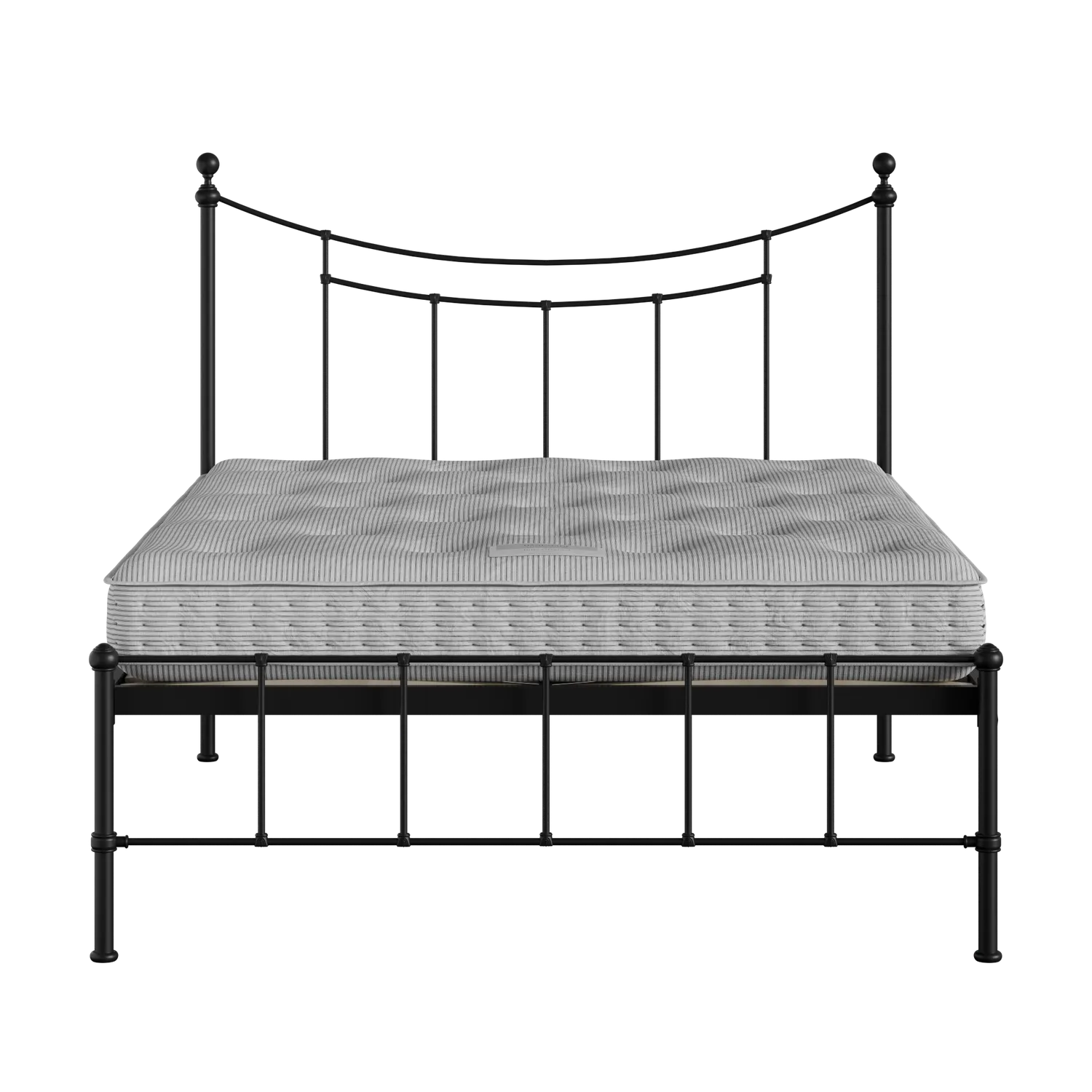 Isabelle iron/metal bed in black with Juno mattress