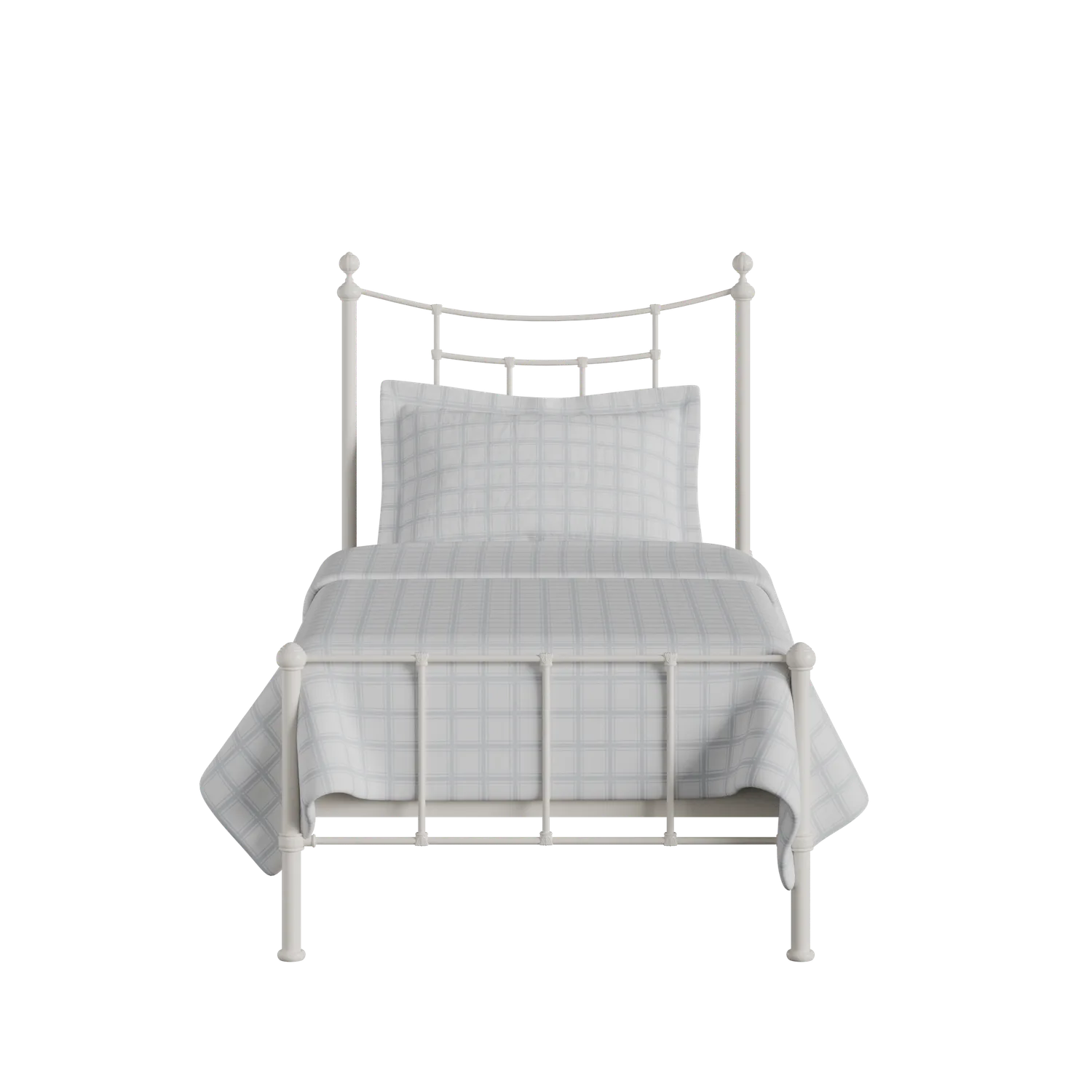 Isabelle iron/metal single bed in ivory