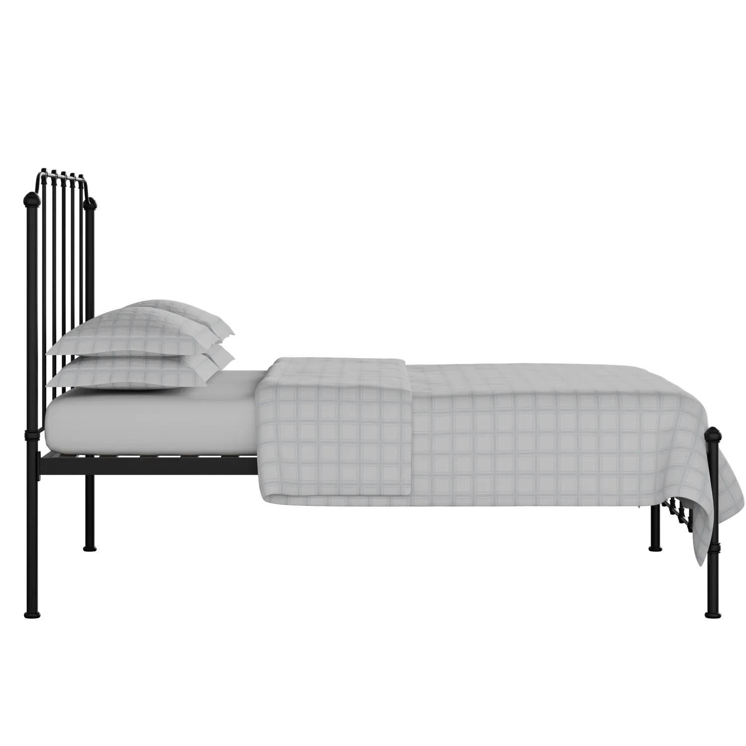 Julia iron/metal bed in black with Juno mattress