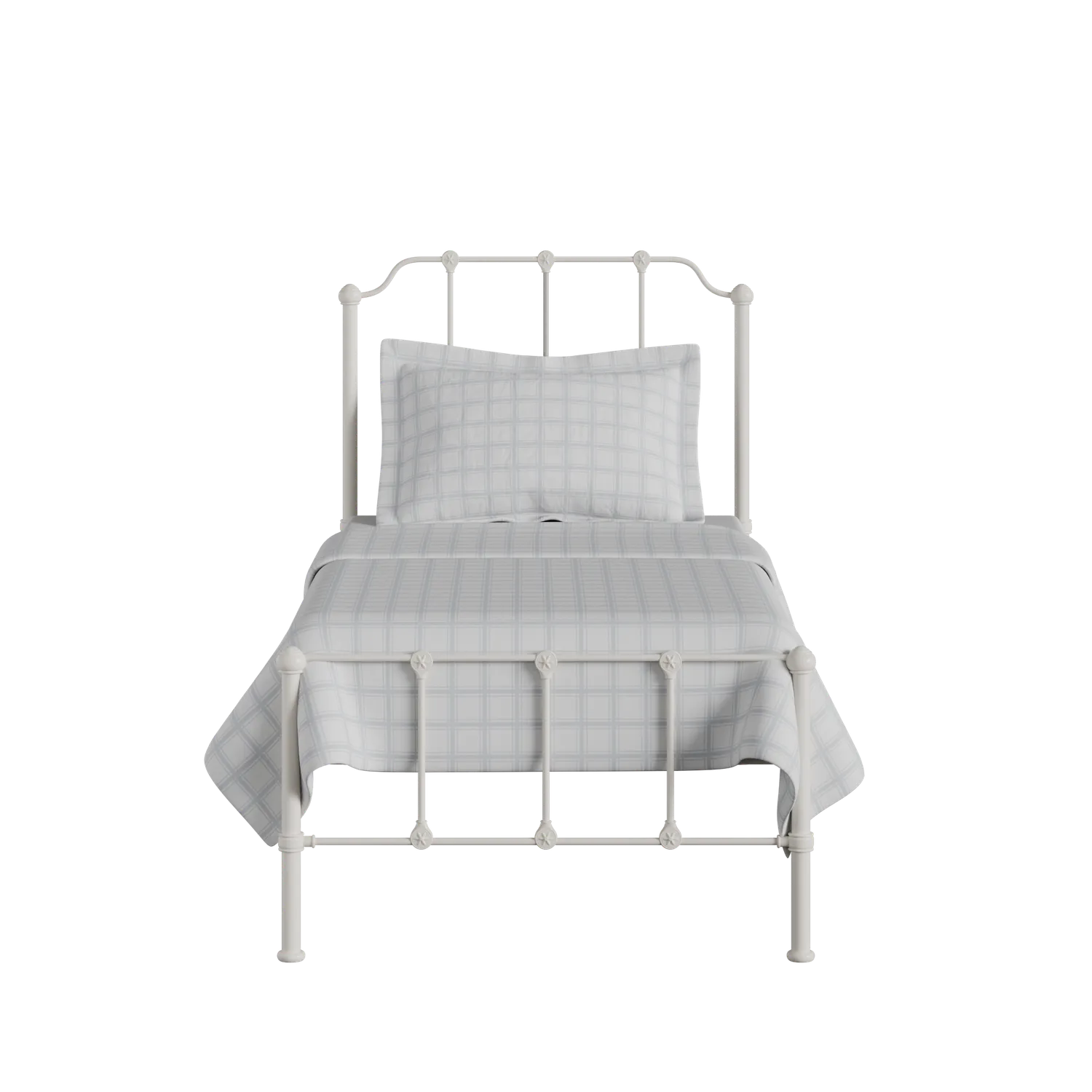 Julia iron/metal single bed in ivory