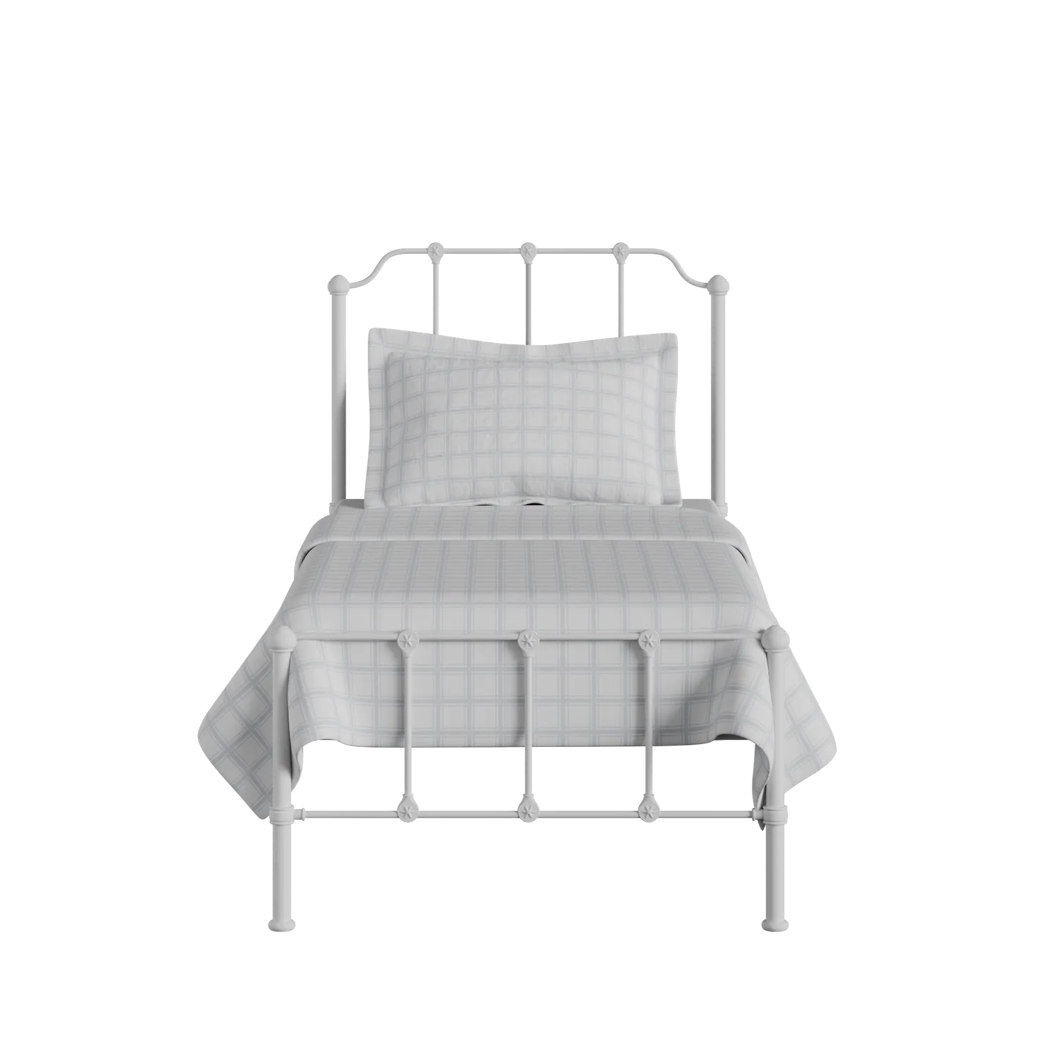 Julia iron/metal single bed in white