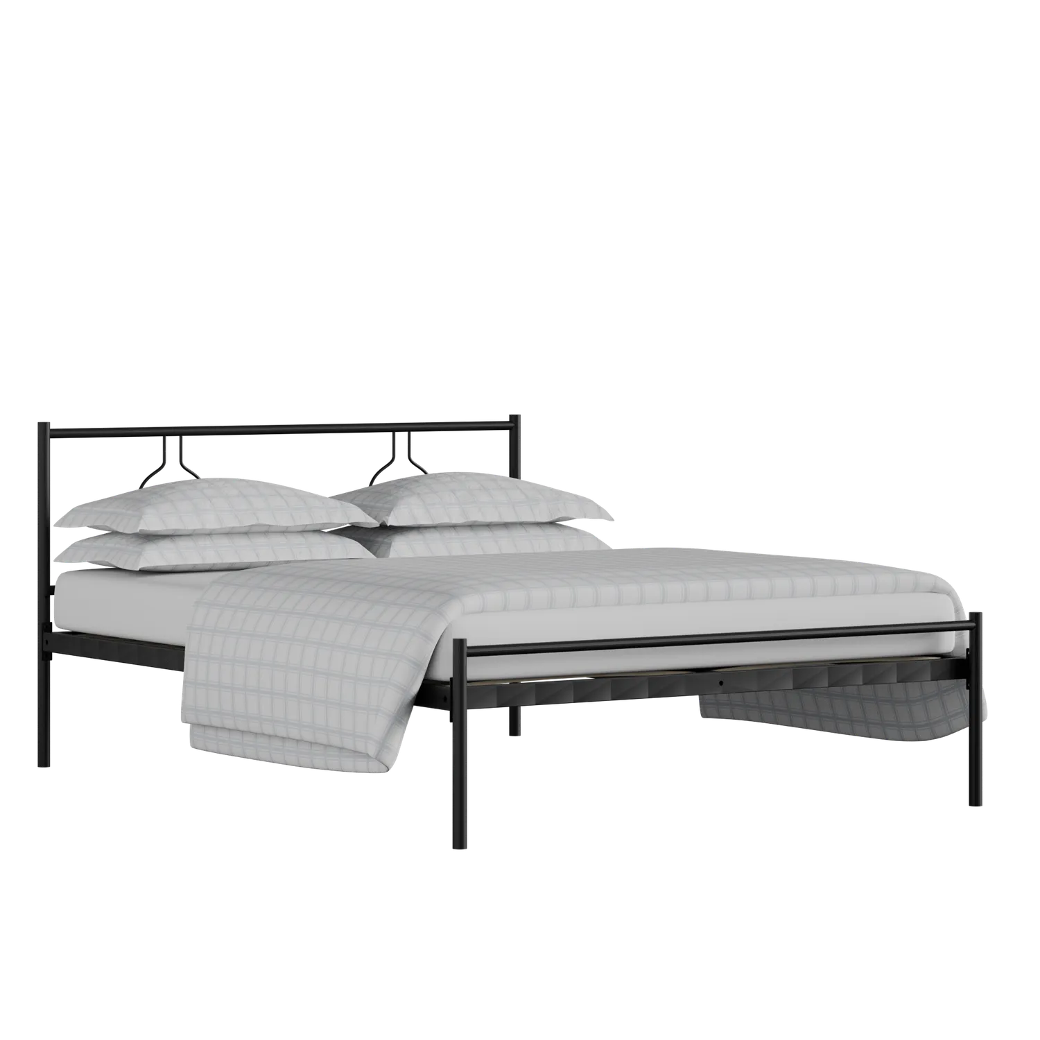 Meiji cama de metal en negro con colchón