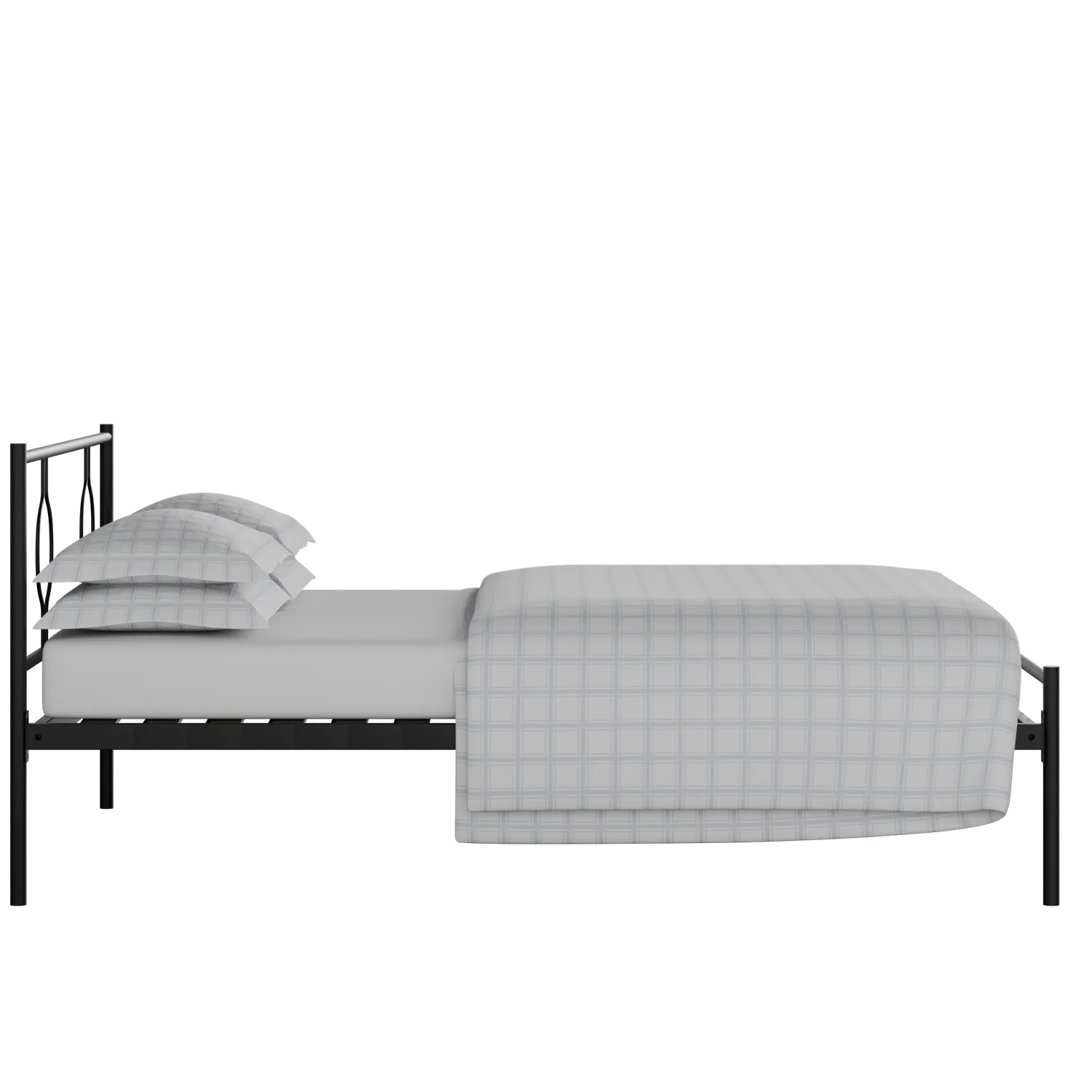 Meiji iron/metal bed in black with Juno mattress