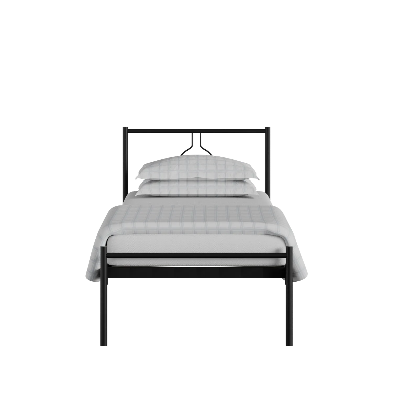 Meiji cama individual de metal en negro