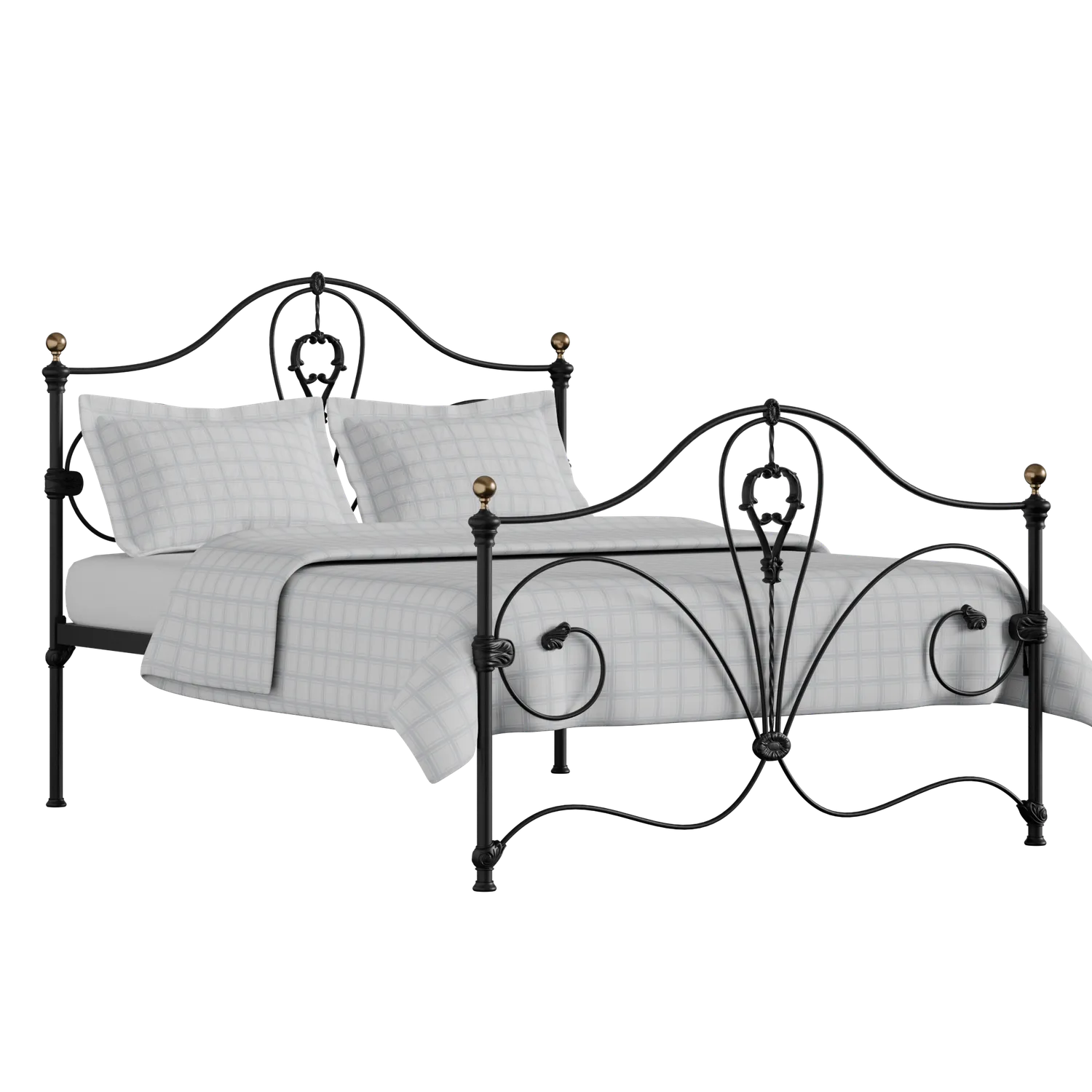 Melrose iron/metal bed in black with Juno mattress