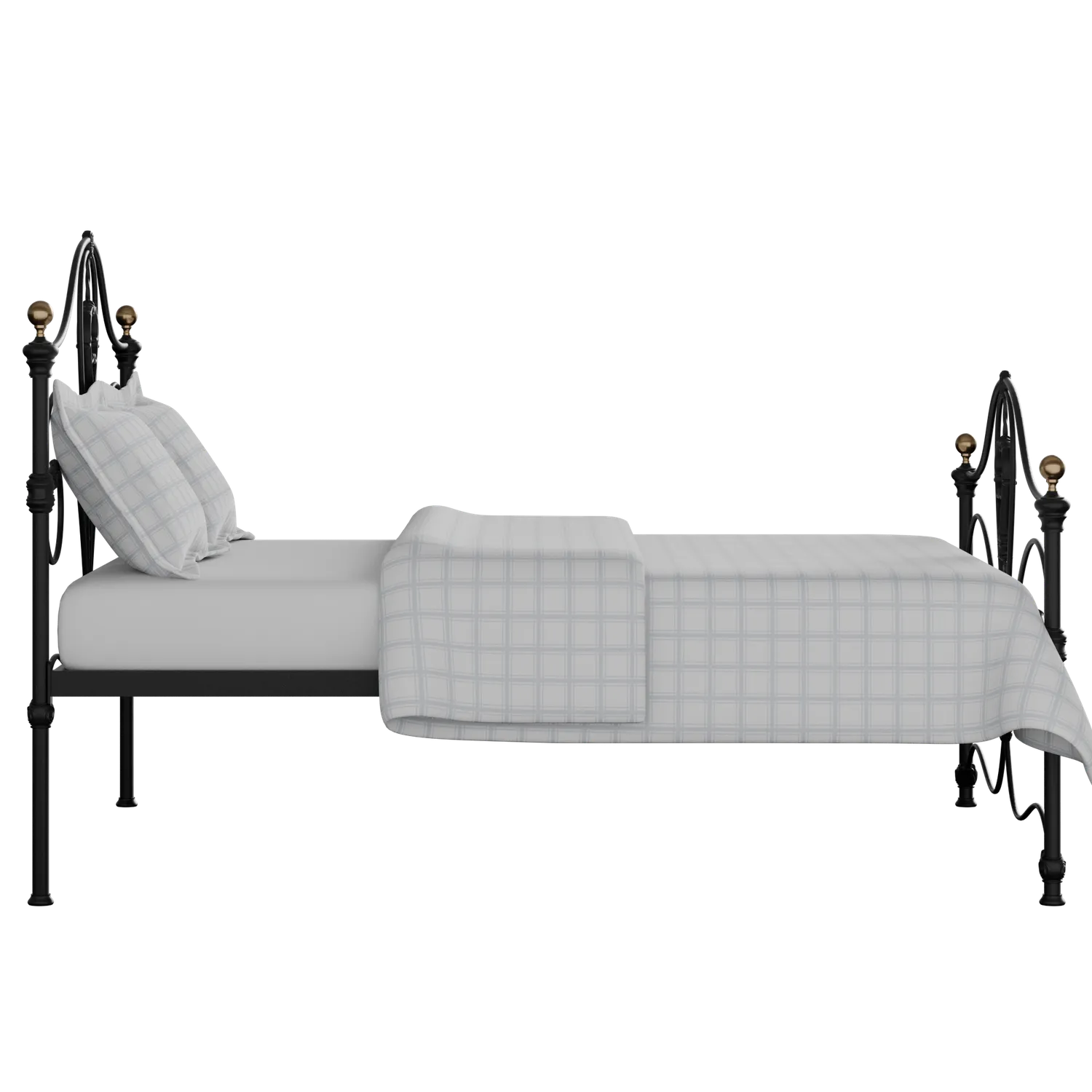 Melrose iron/metal bed in black with Juno mattress