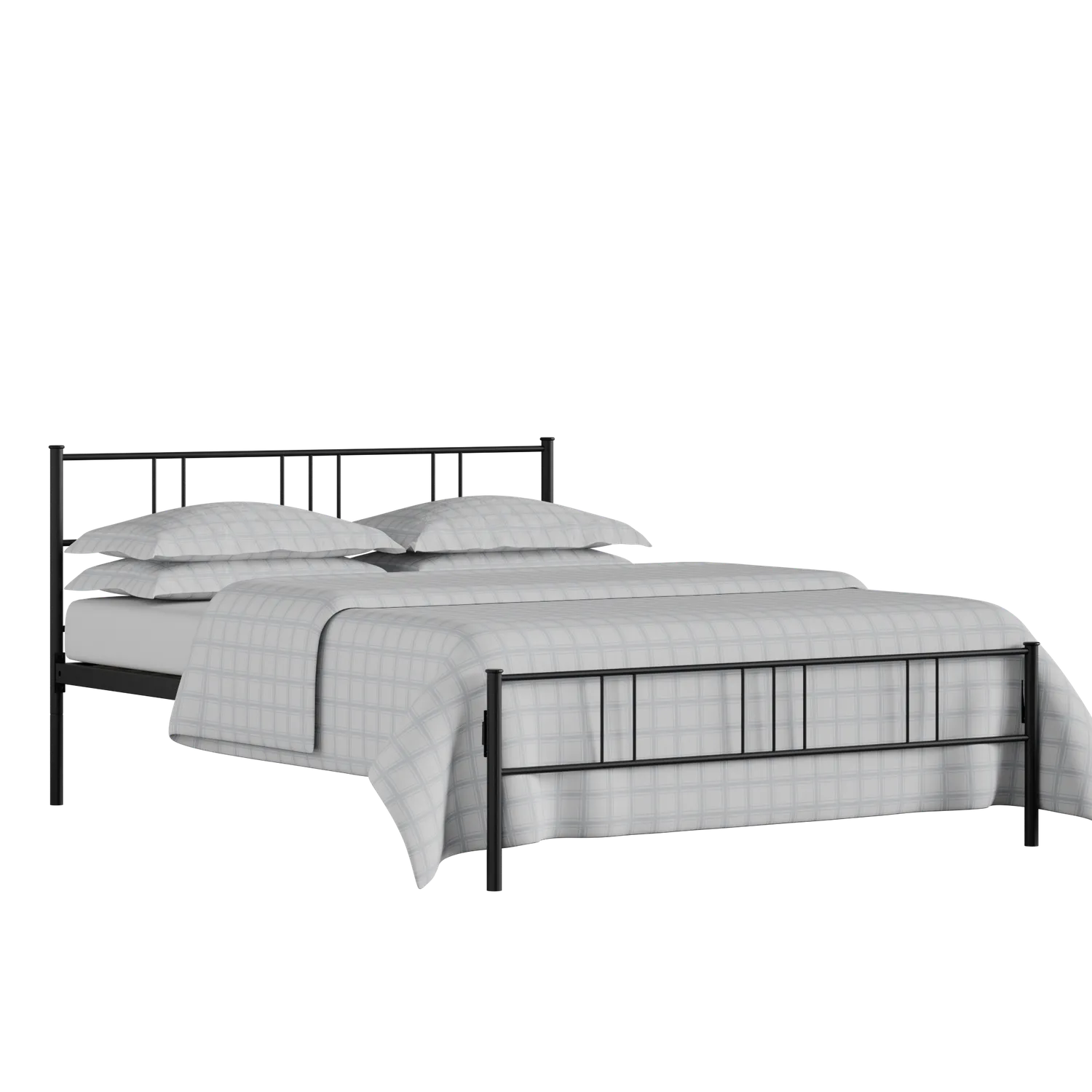 Mortlake ijzeren bed in zwart met matras