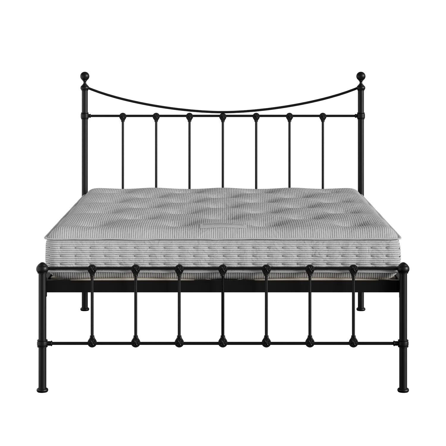 Olivia iron/metal bed in black with Juno mattress