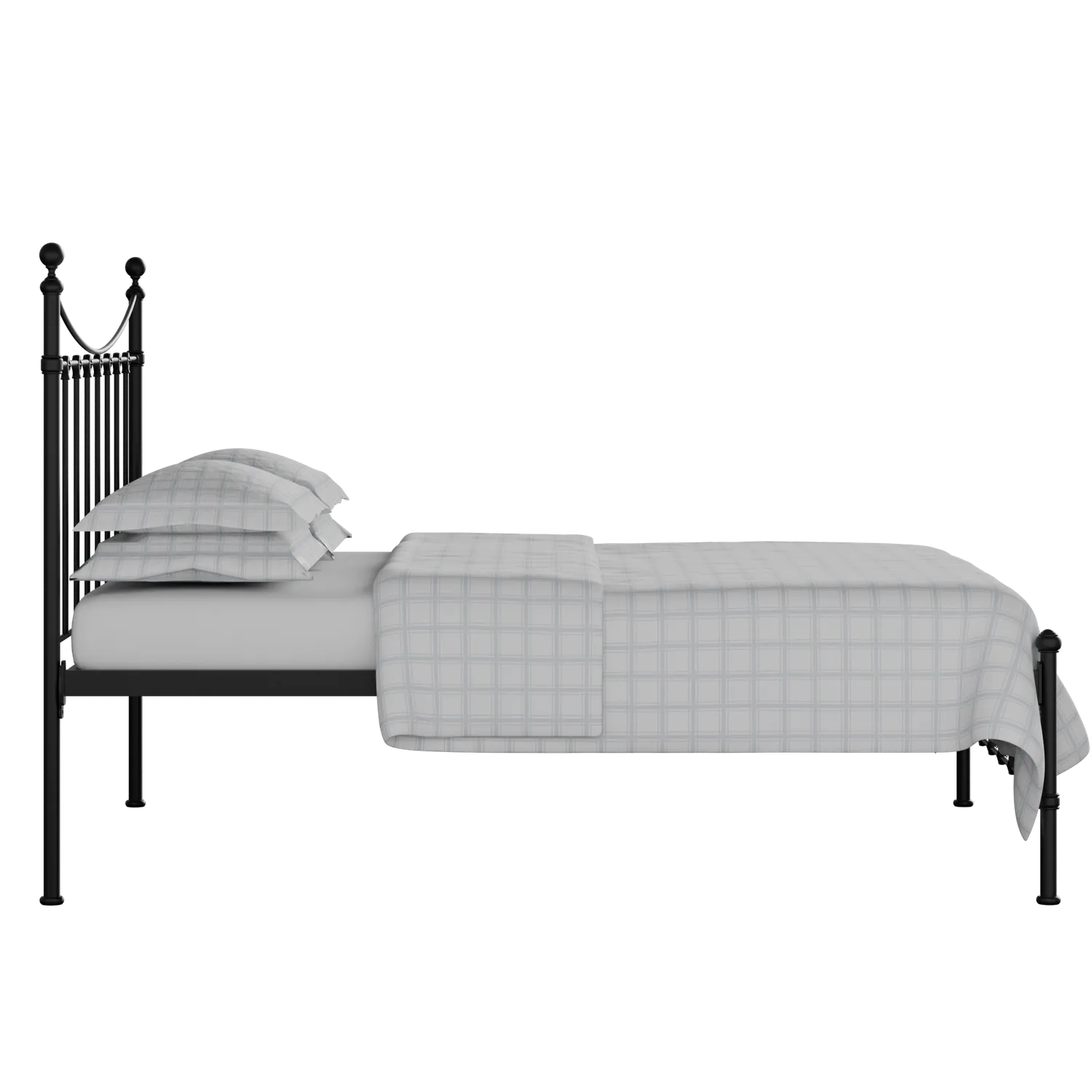 Olivia ijzeren bed in zwart met matras