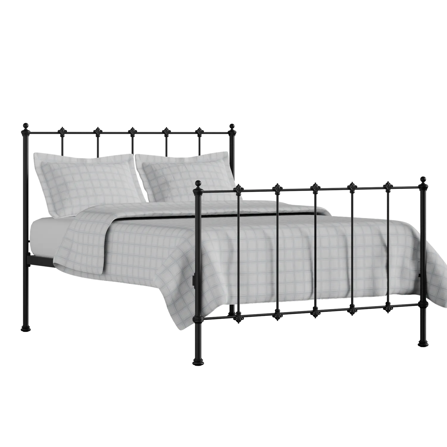 Paris iron/metal bed in black with Juno mattress