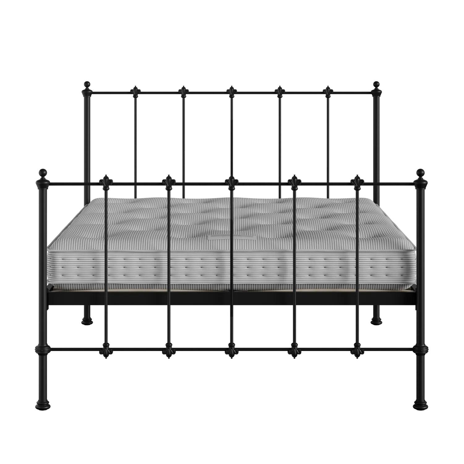 Paris iron/metal bed in black with Juno mattress