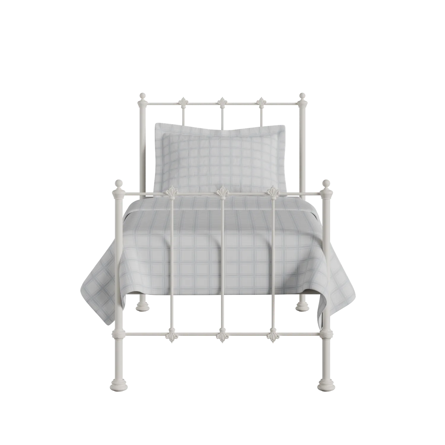 Paris iron/metal single bed in ivory