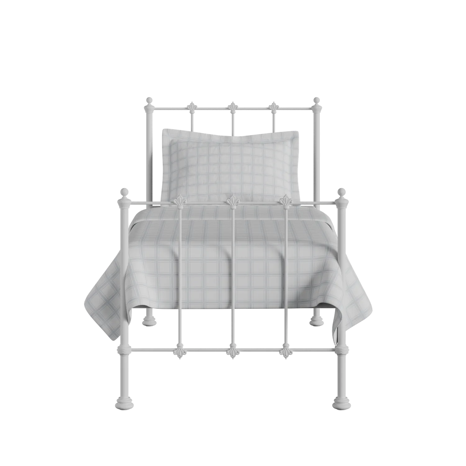 Paris cama individual de metal en blanco