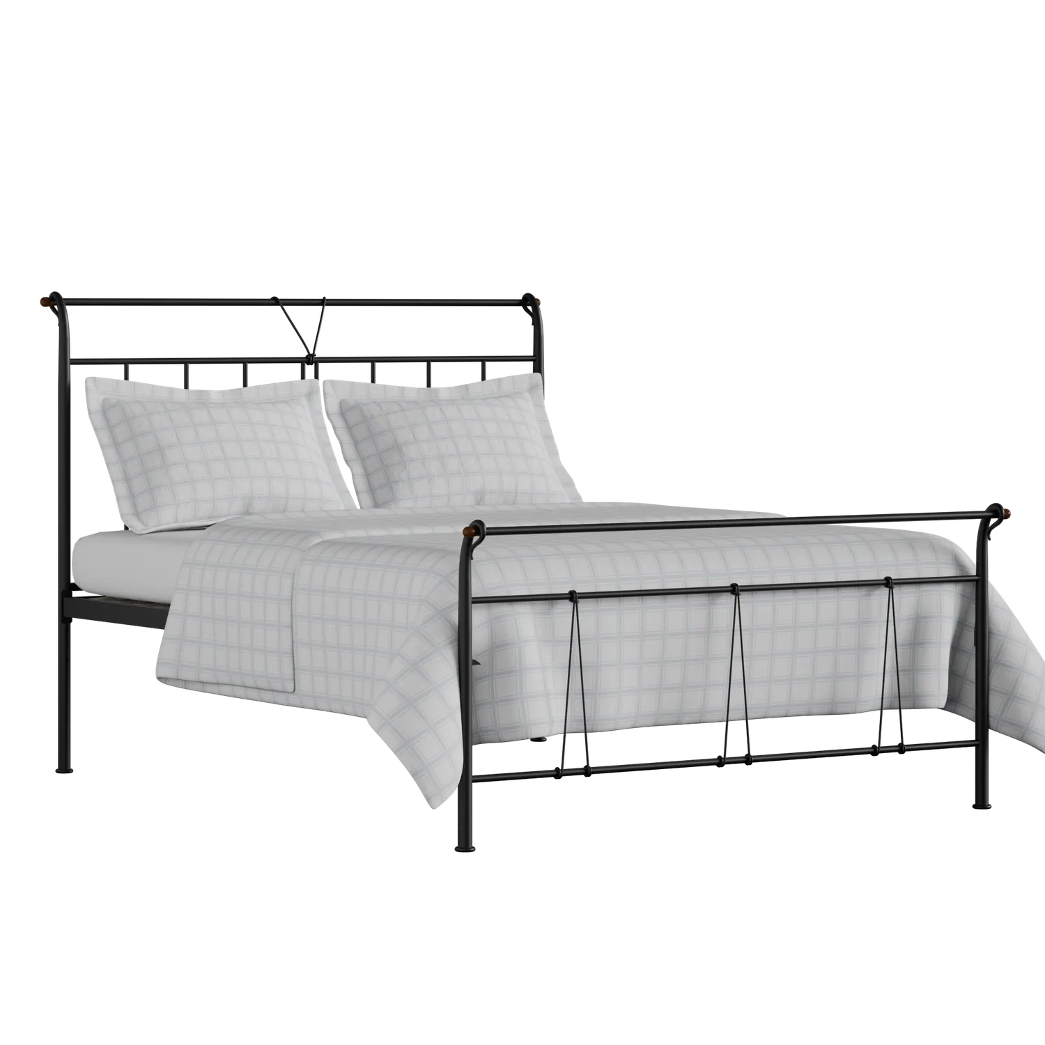 Pellini cama de metal en negro con colchón