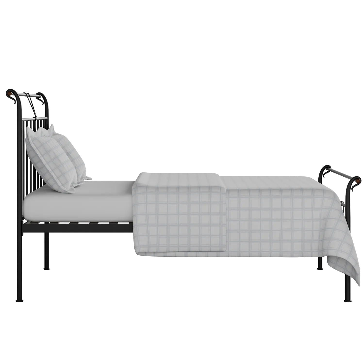 Pellini cama de metal en negro con colchón