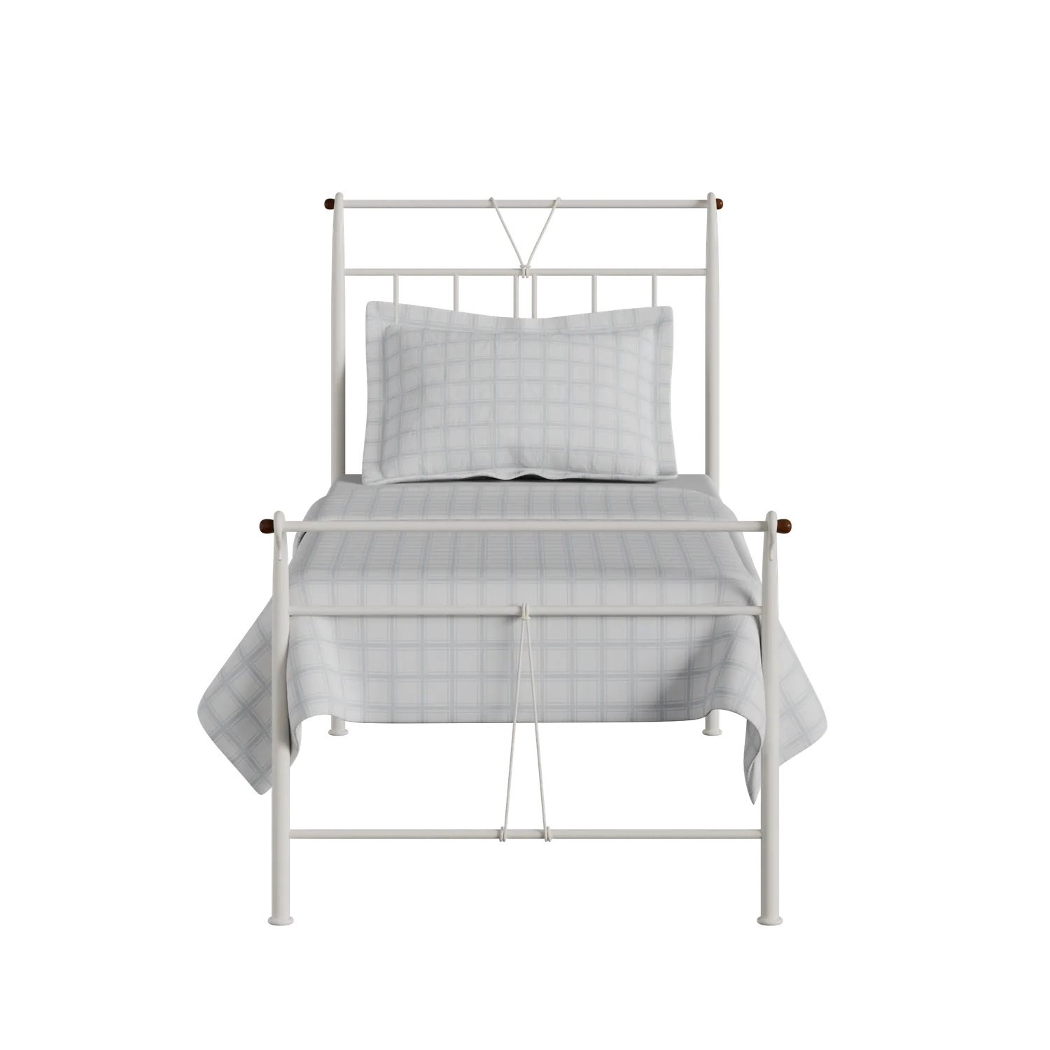 Pellini cama individual de metal en crema