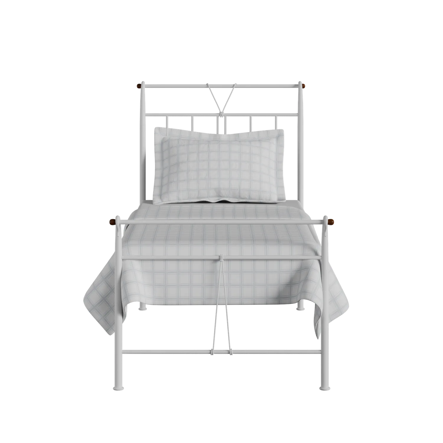 Pellini iron/metal single bed in white
