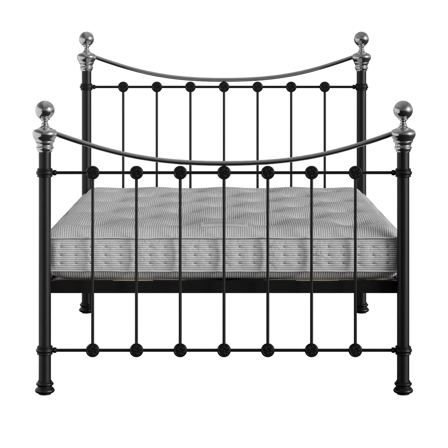 Selkirk Chromo iron/metal bed in black with Juno mattress