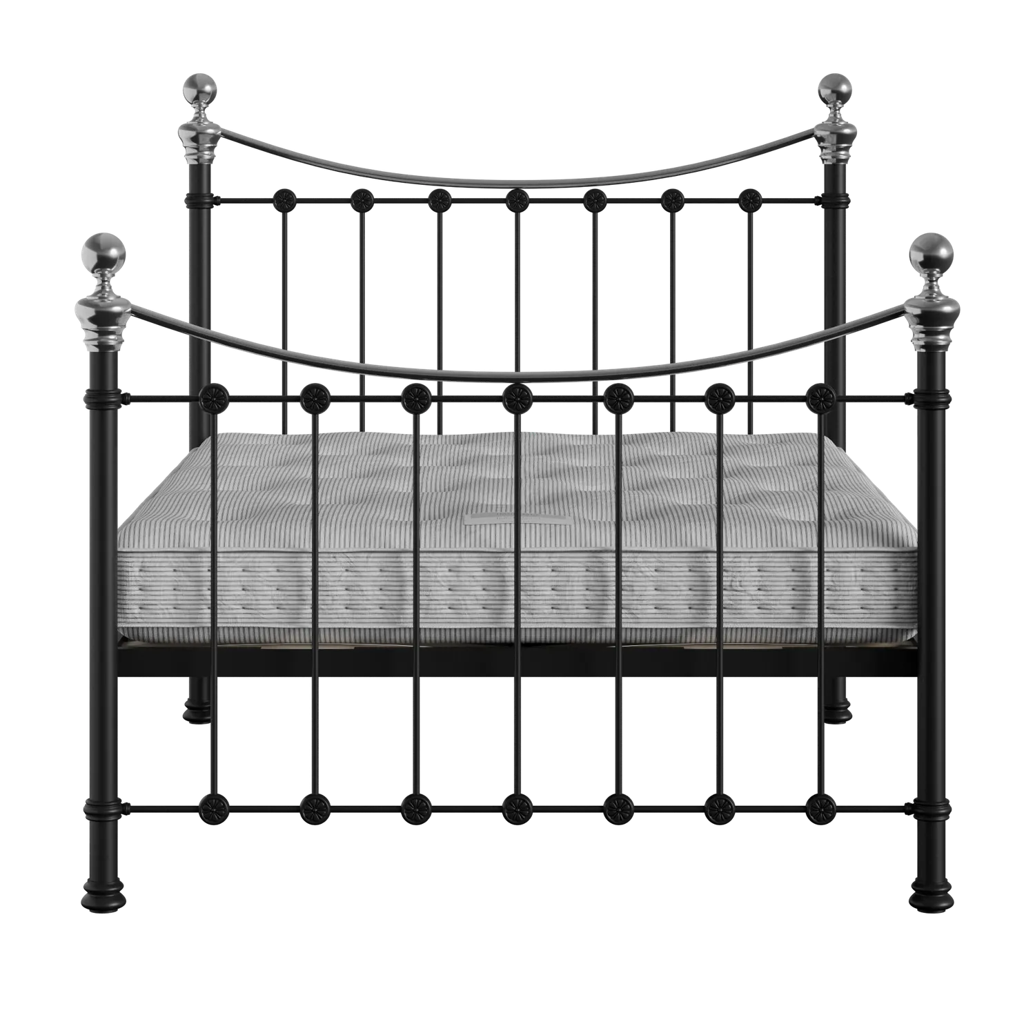 Selkirk Chromo ijzeren bed in zwart met matras