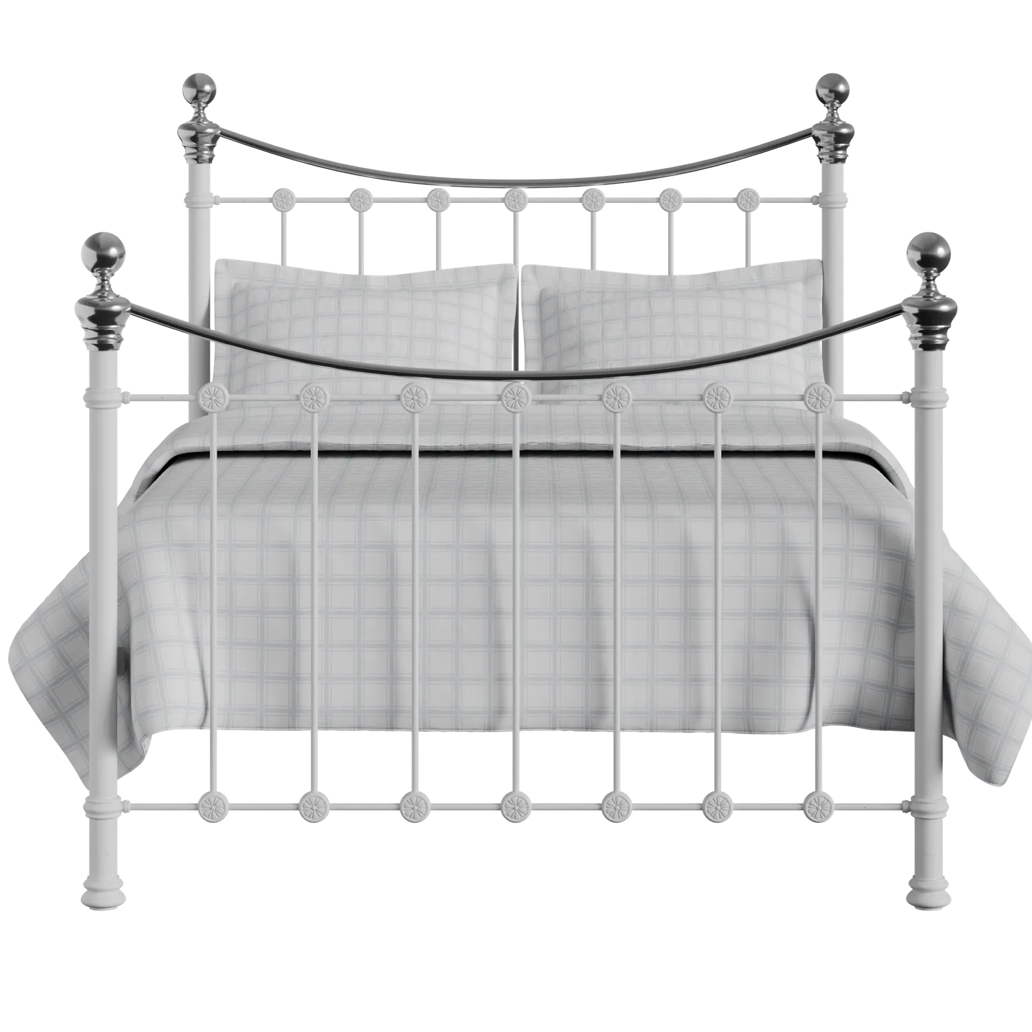 Selkirk Chromo ijzeren bed in wit