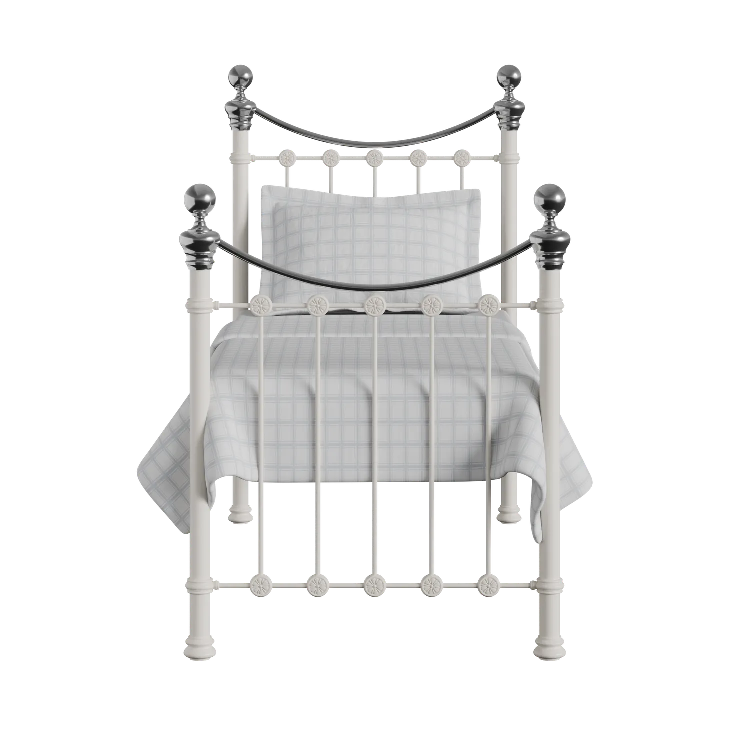 Selkirk Chromo iron/metal single bed in ivory