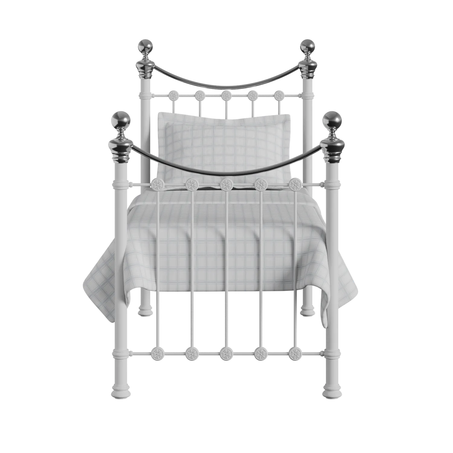 Selkirk Chromo iron/metal single bed in white