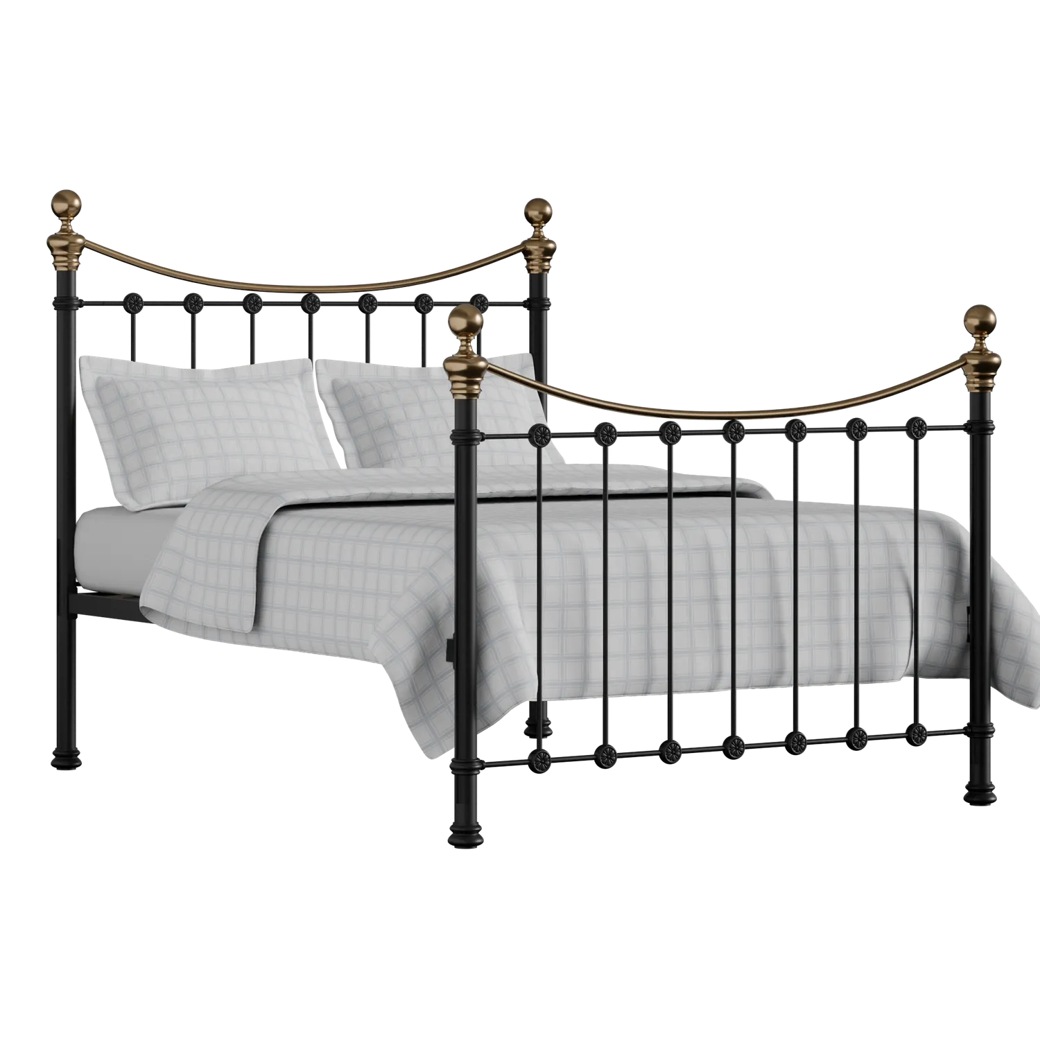 Selkirk ijzeren bed in zwart met matras