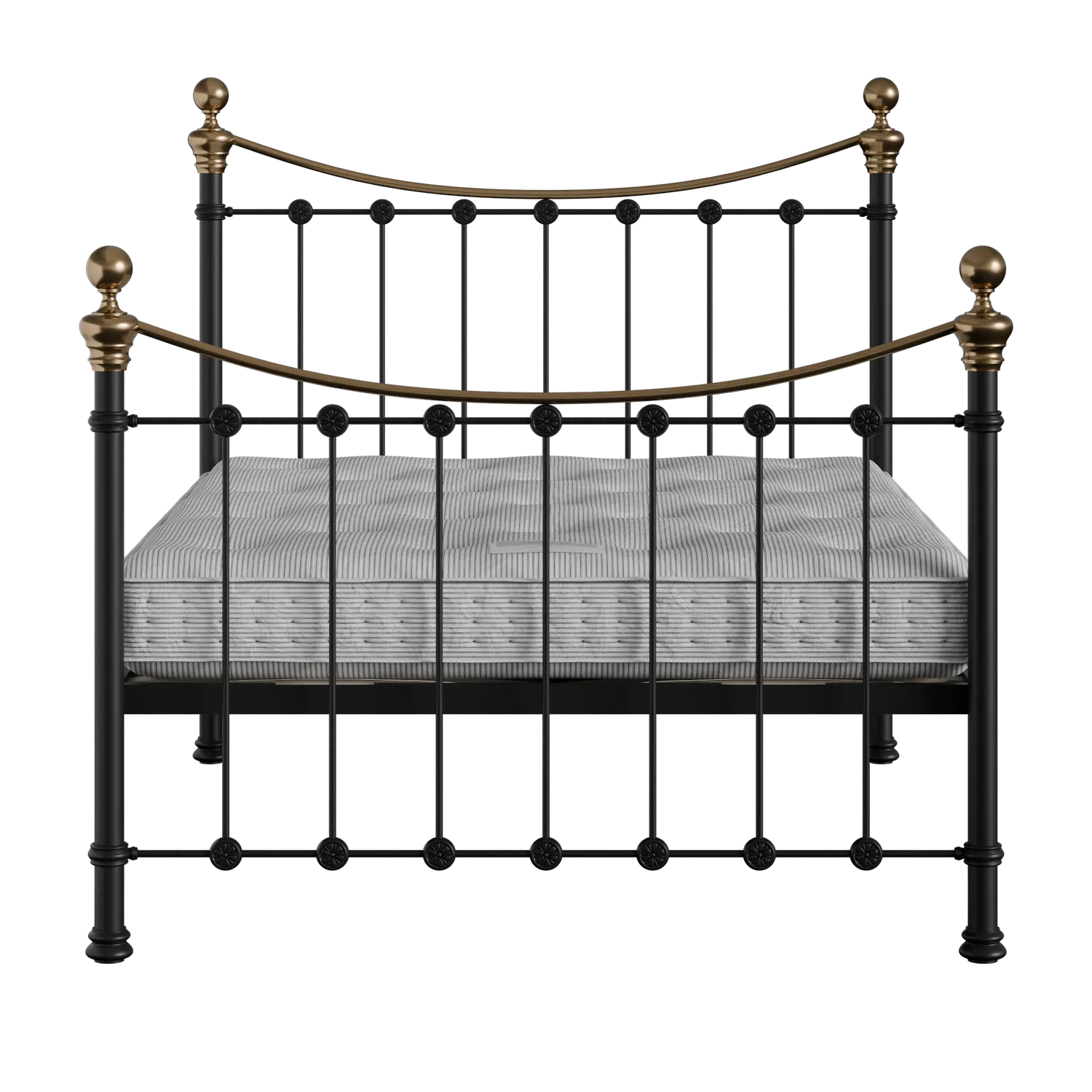 Selkirk ijzeren bed in zwart met matras