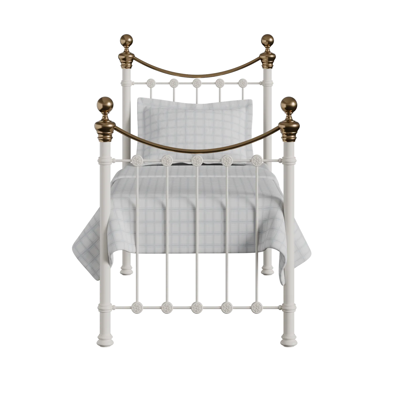 Selkirk iron/metal single bed in ivory