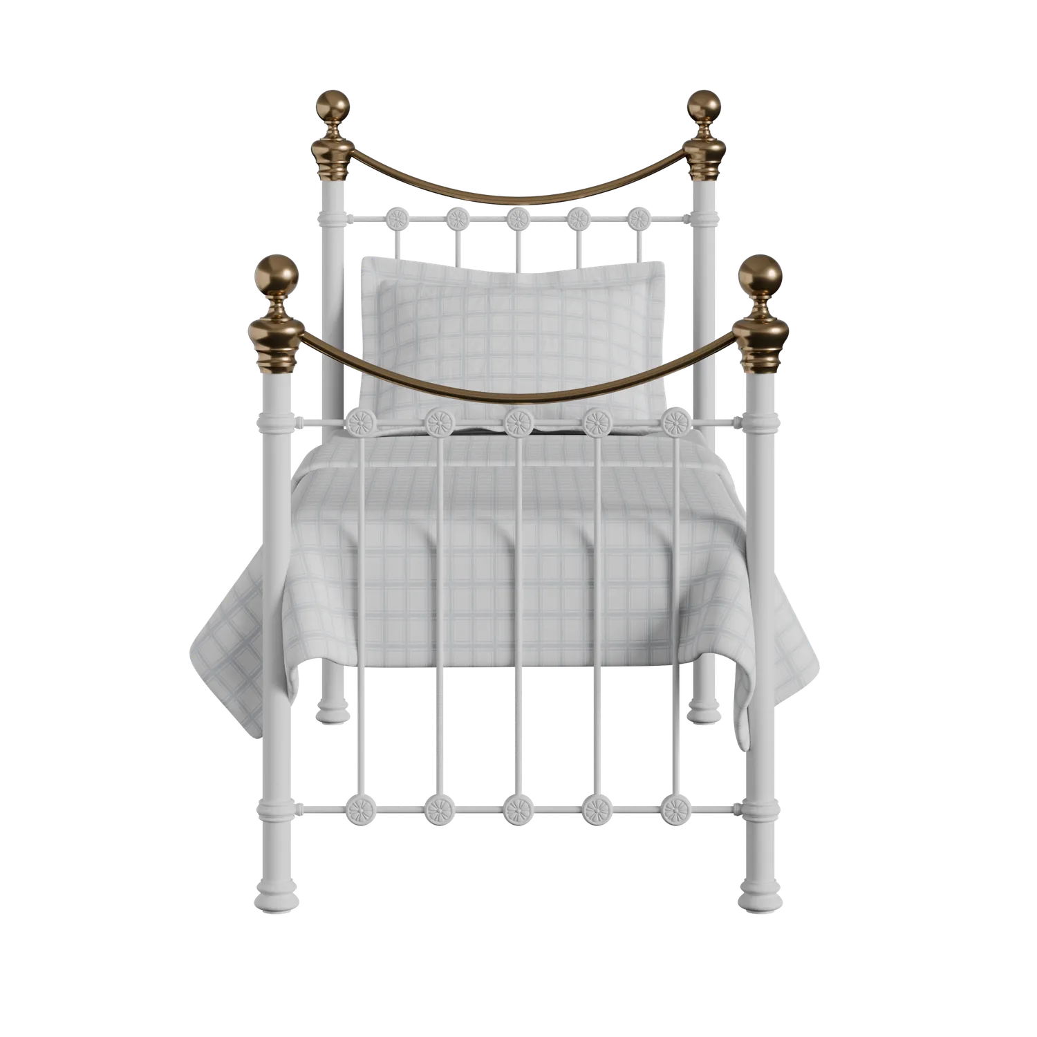 Selkirk iron/metal single bed in white