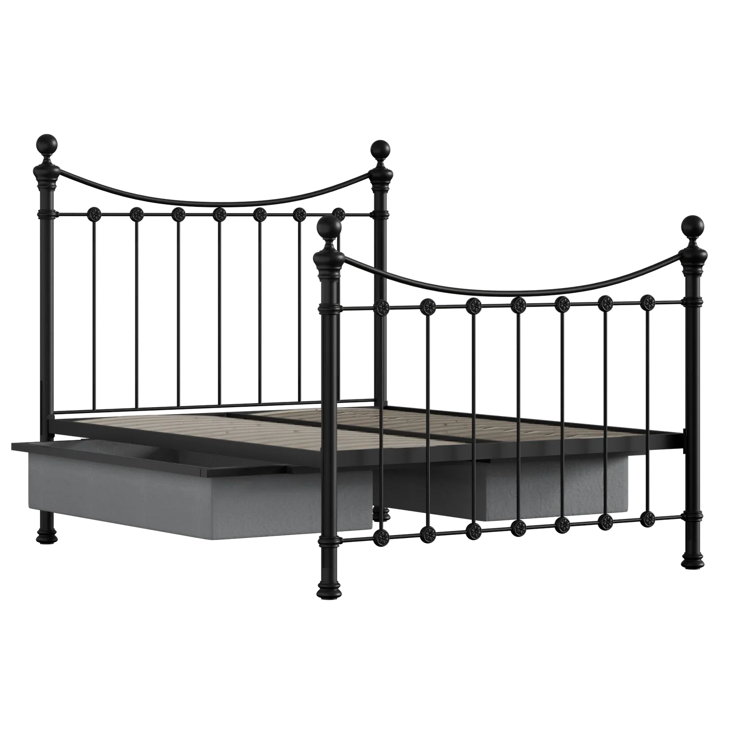 Selkirk Solo ijzeren bed in zwart met lades