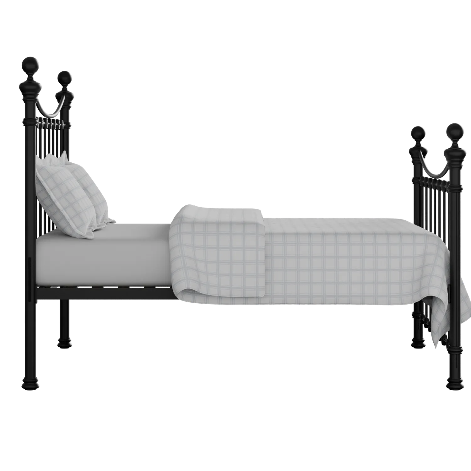 Selkirk Solo iron/metal bed in black with Juno mattress