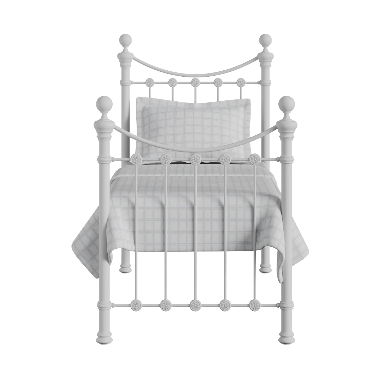 Selkirk Solo cama individual de metal en blanco