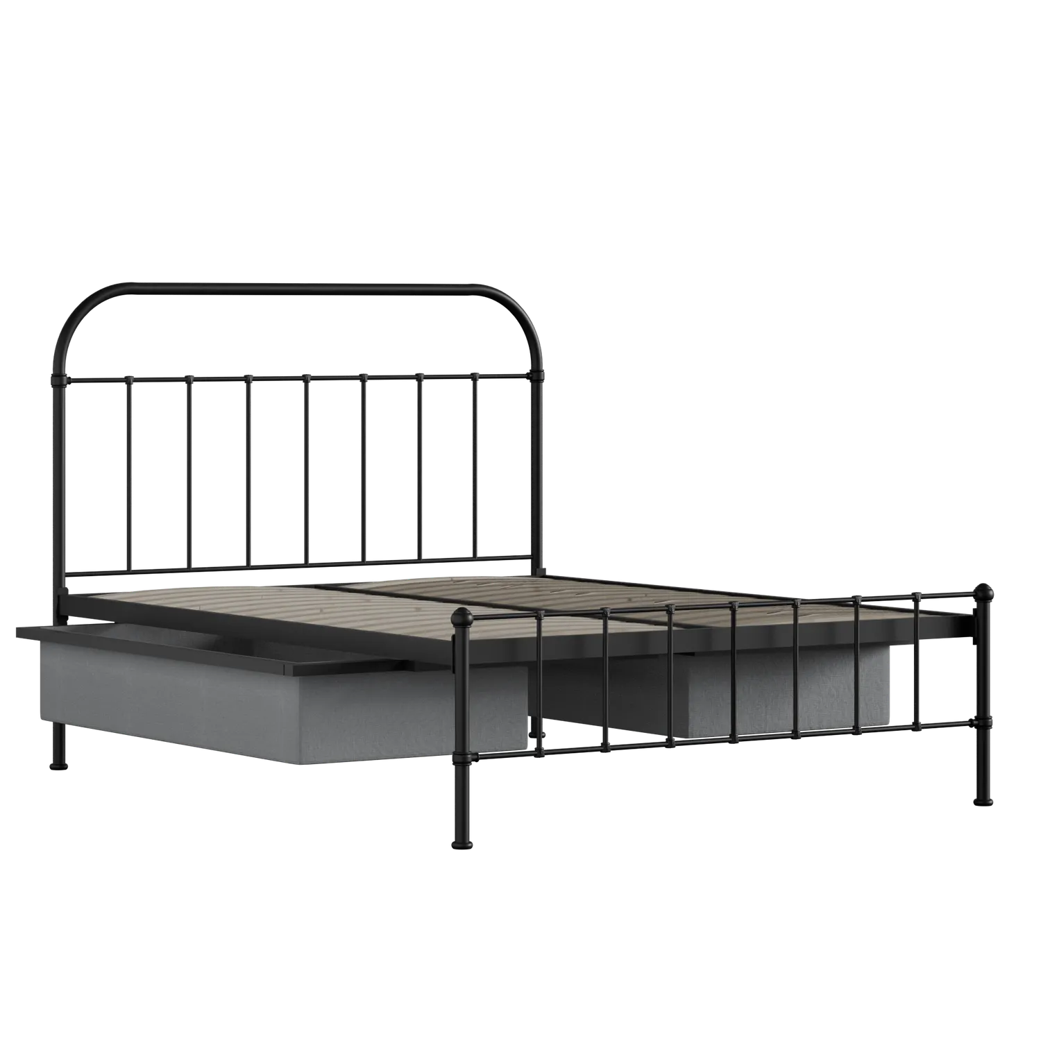 Solomon ijzeren bed in zwart met lades