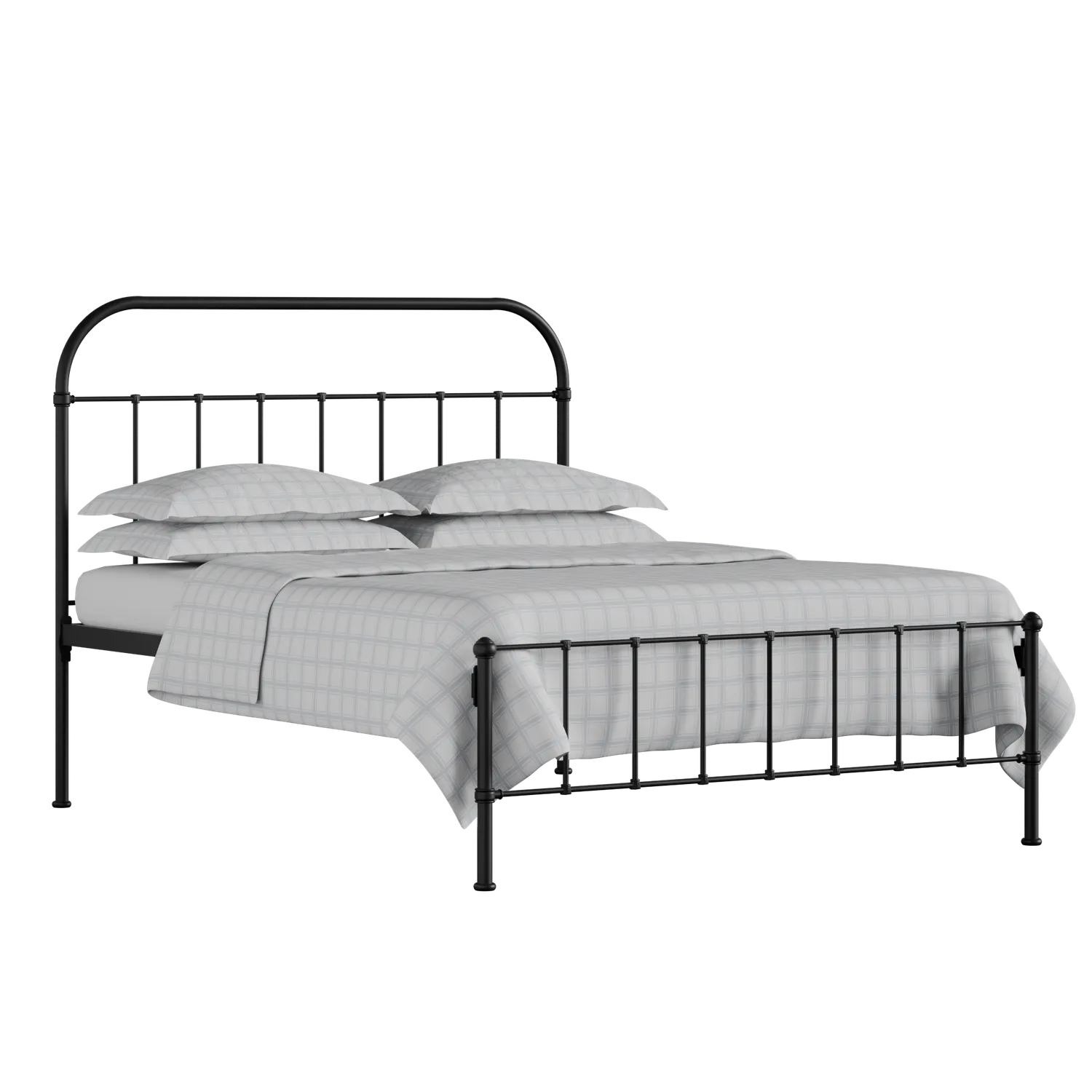 Solomon iron/metal bed in black with Juno mattress