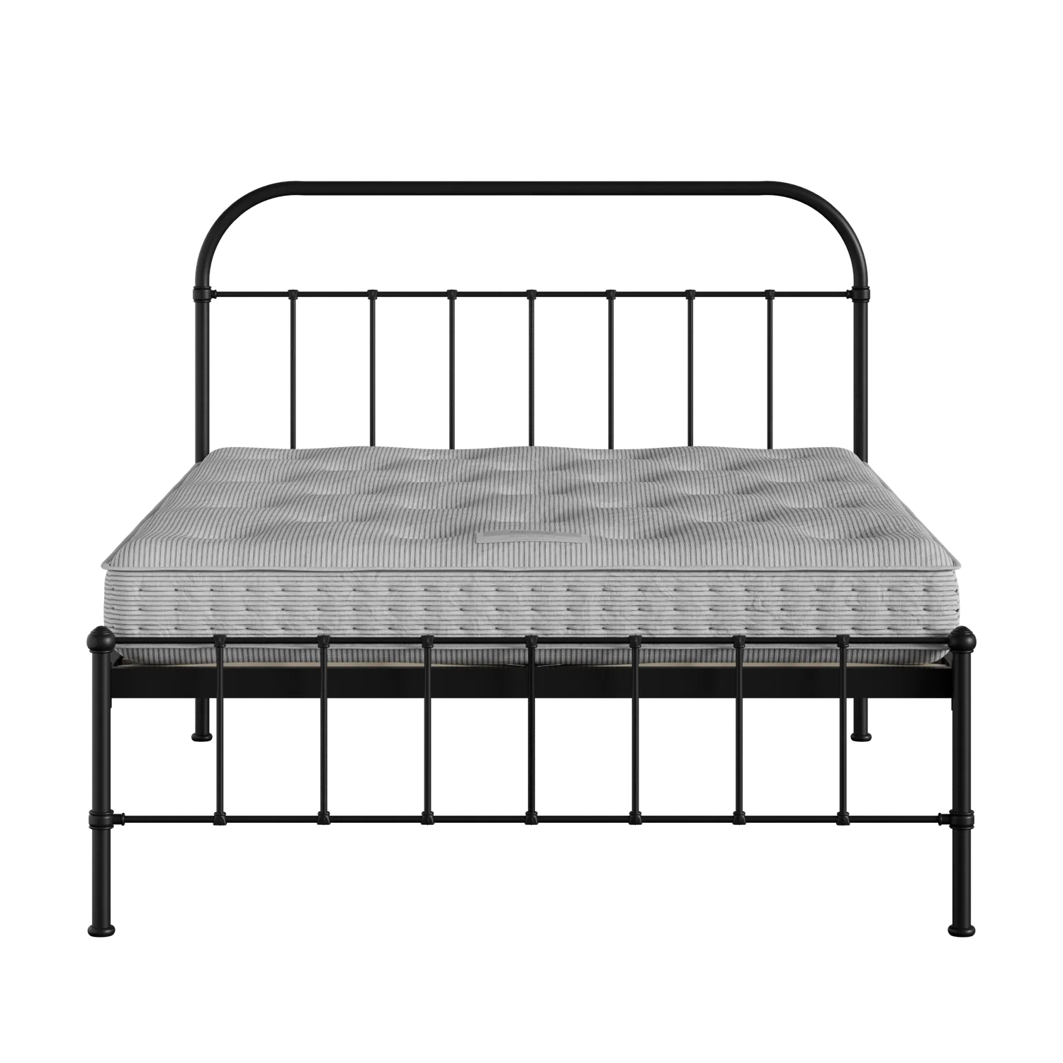 Solomon iron/metal bed in black with Juno mattress