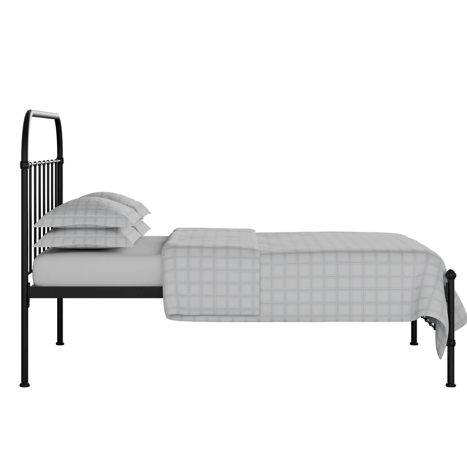 Solomon iron/metal bed in black with Juno mattress