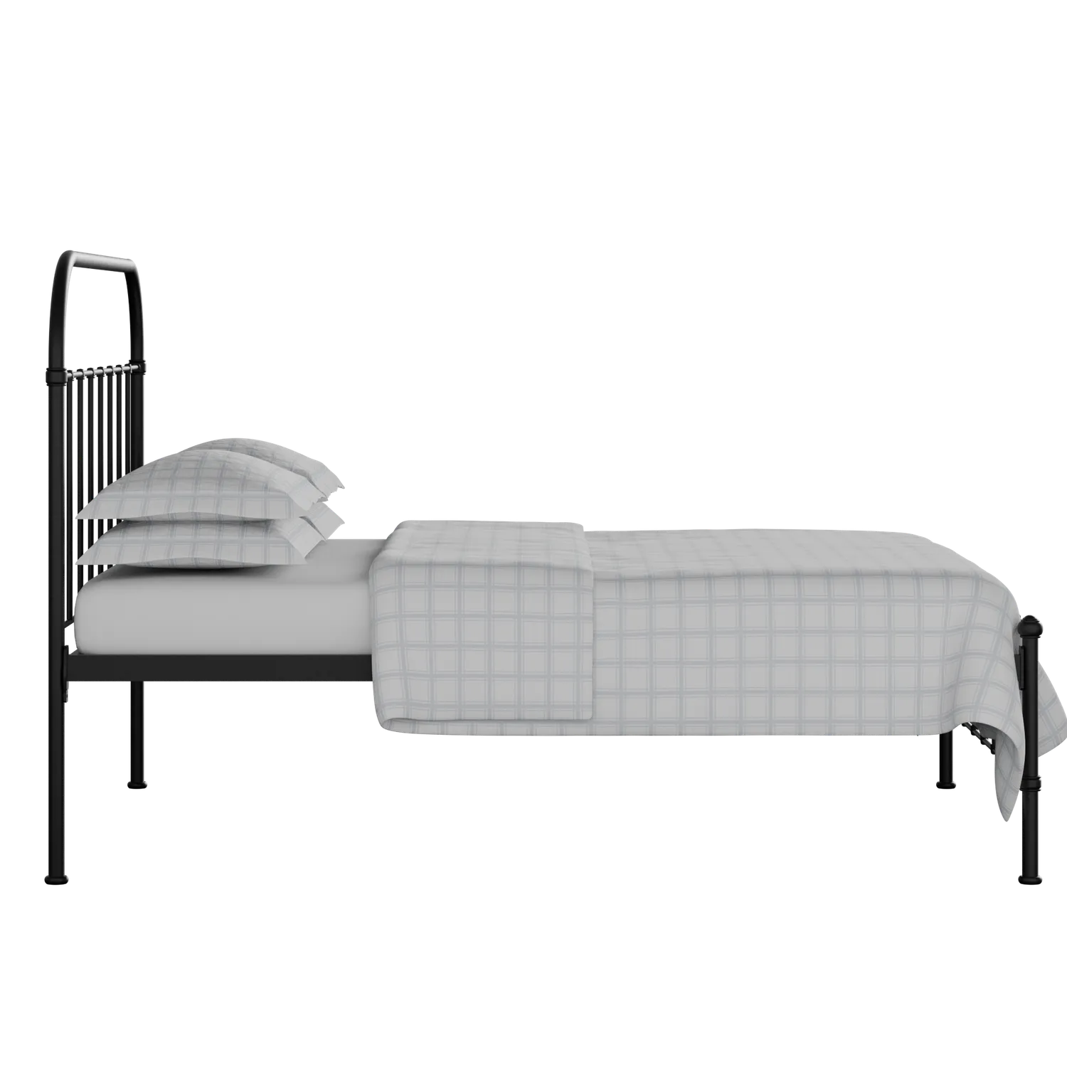 Solomon ijzeren bed in zwart met matras