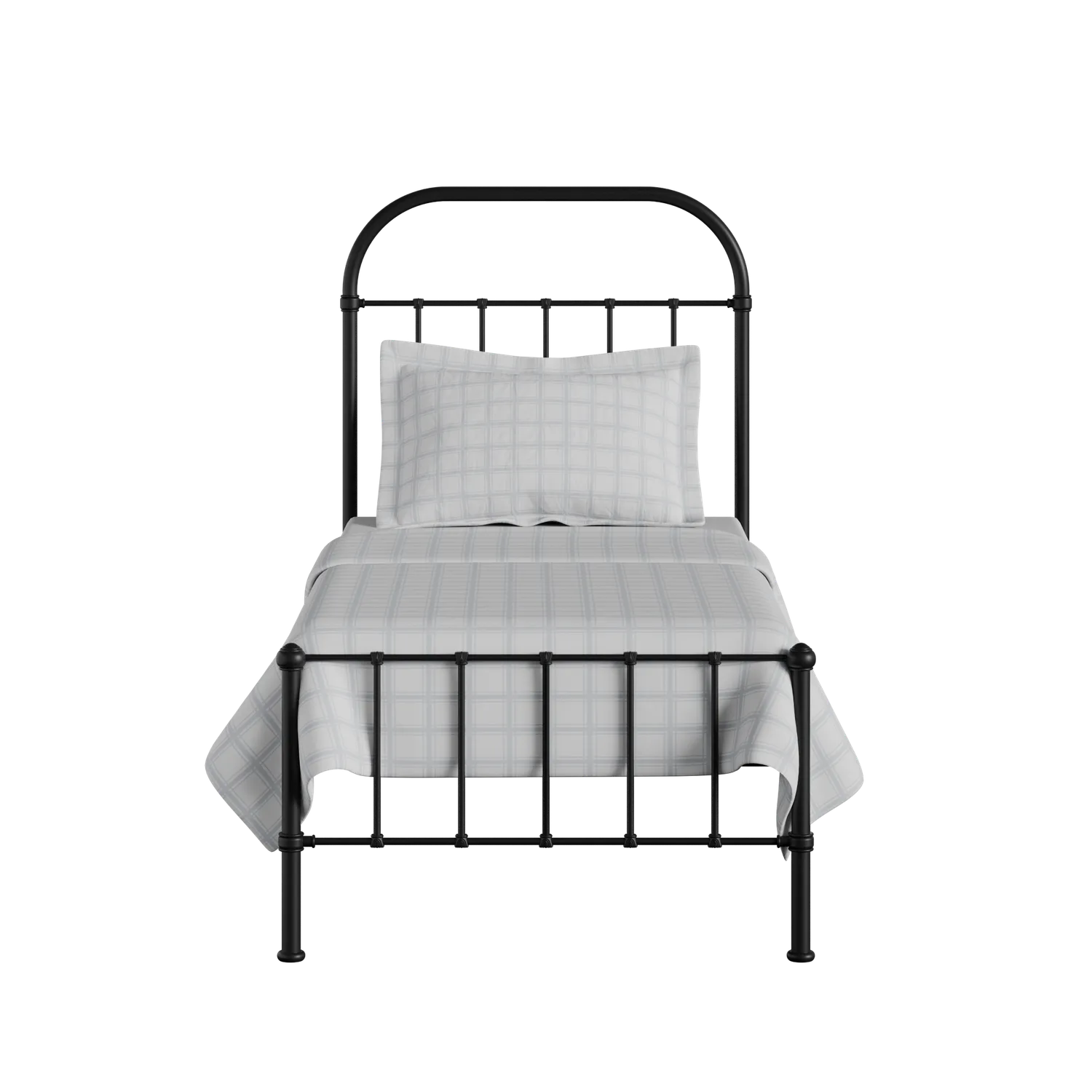 Solomon iron/metal single bed in black