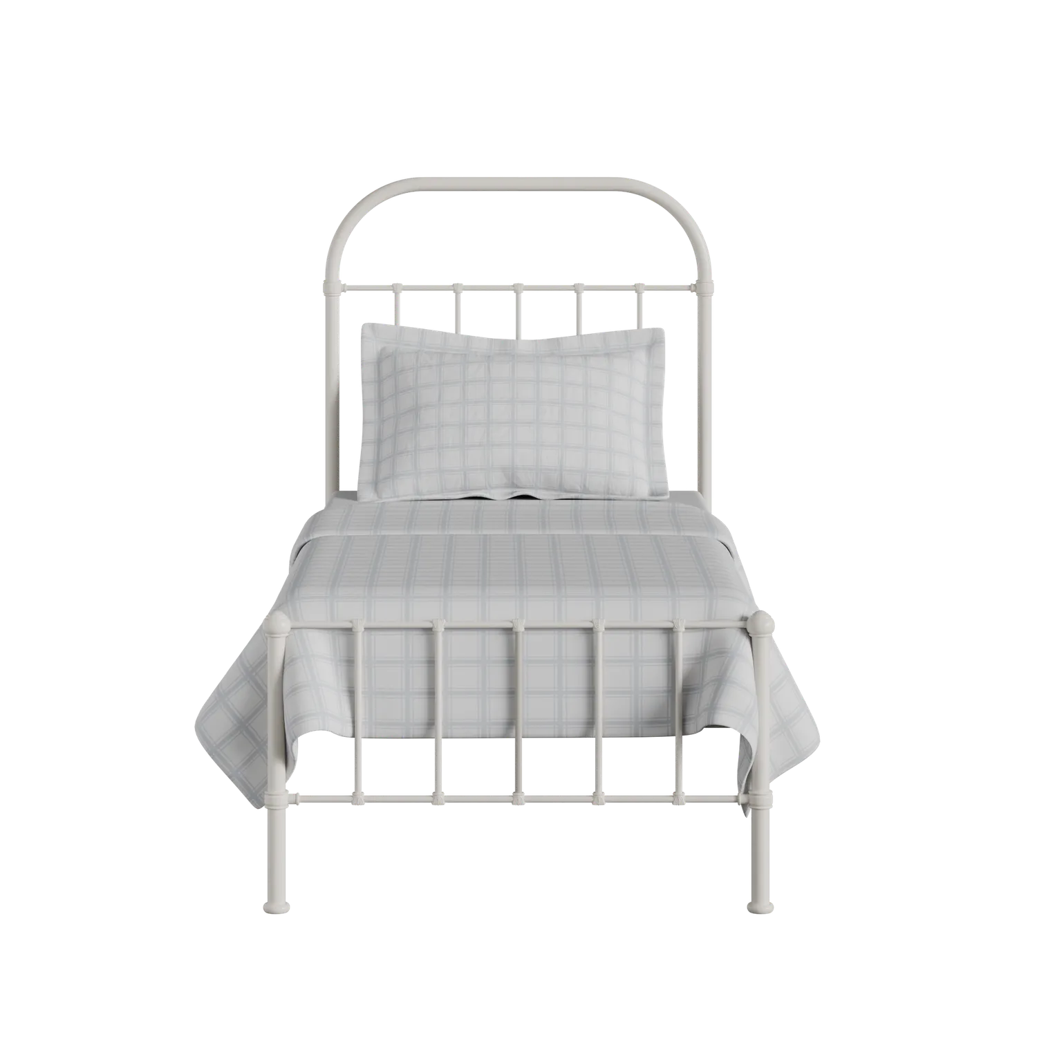 Solomon iron/metal single bed in ivory