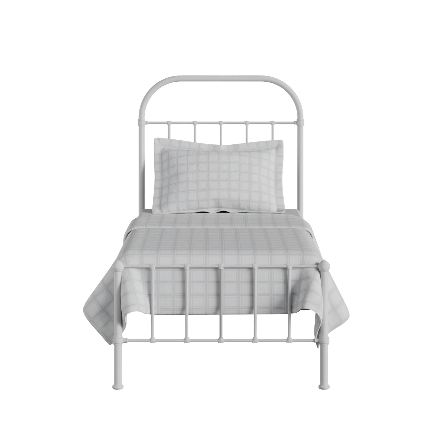 Solomon iron/metal single bed in white