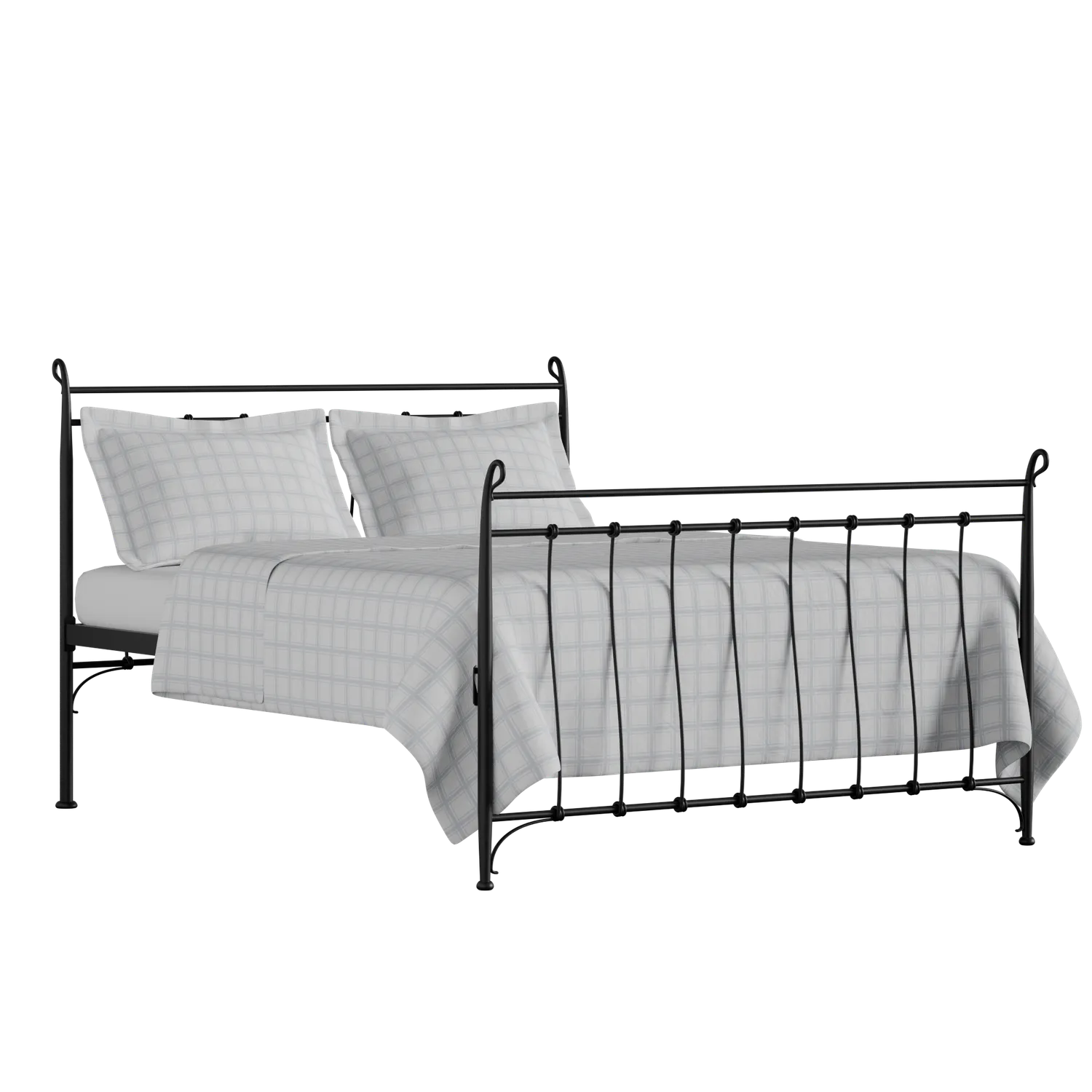 Tiffany ijzeren bed in zwart met matras