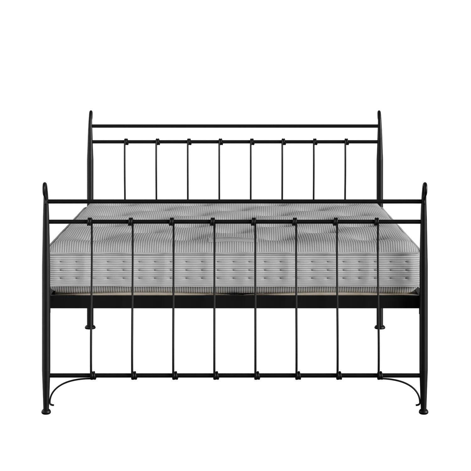Tiffany cama de metal en negro con colchón