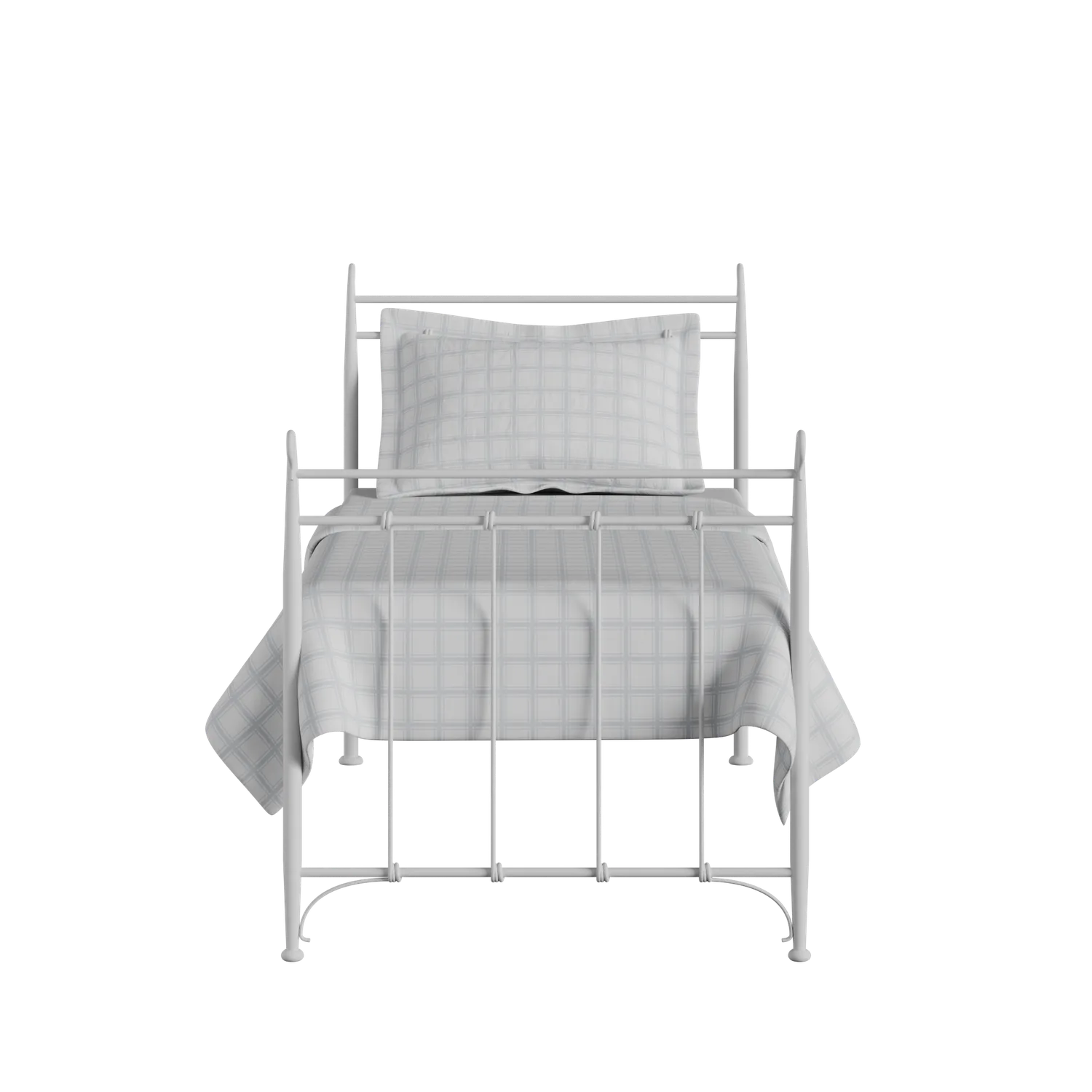 Tiffany cama individual de metal en blanco