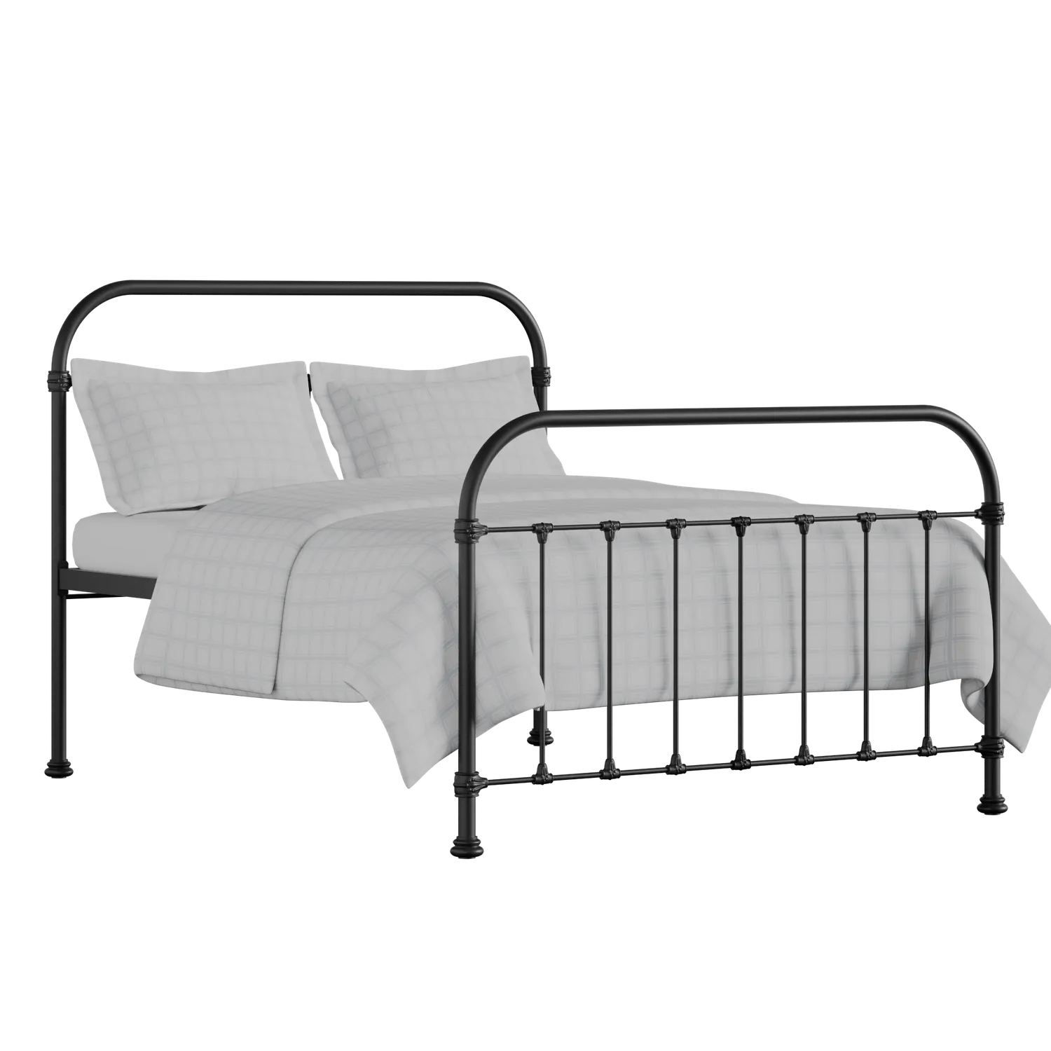 Timolin iron/metal bed in black with Juno mattress