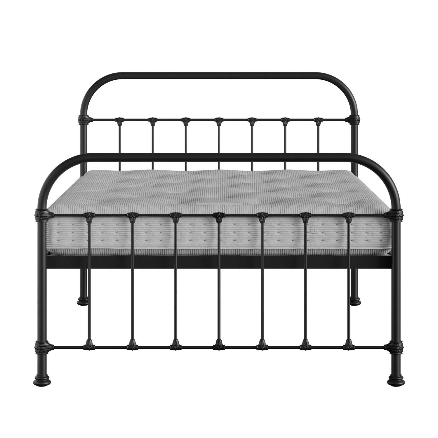 Timolin iron/metal bed in black with Juno mattress