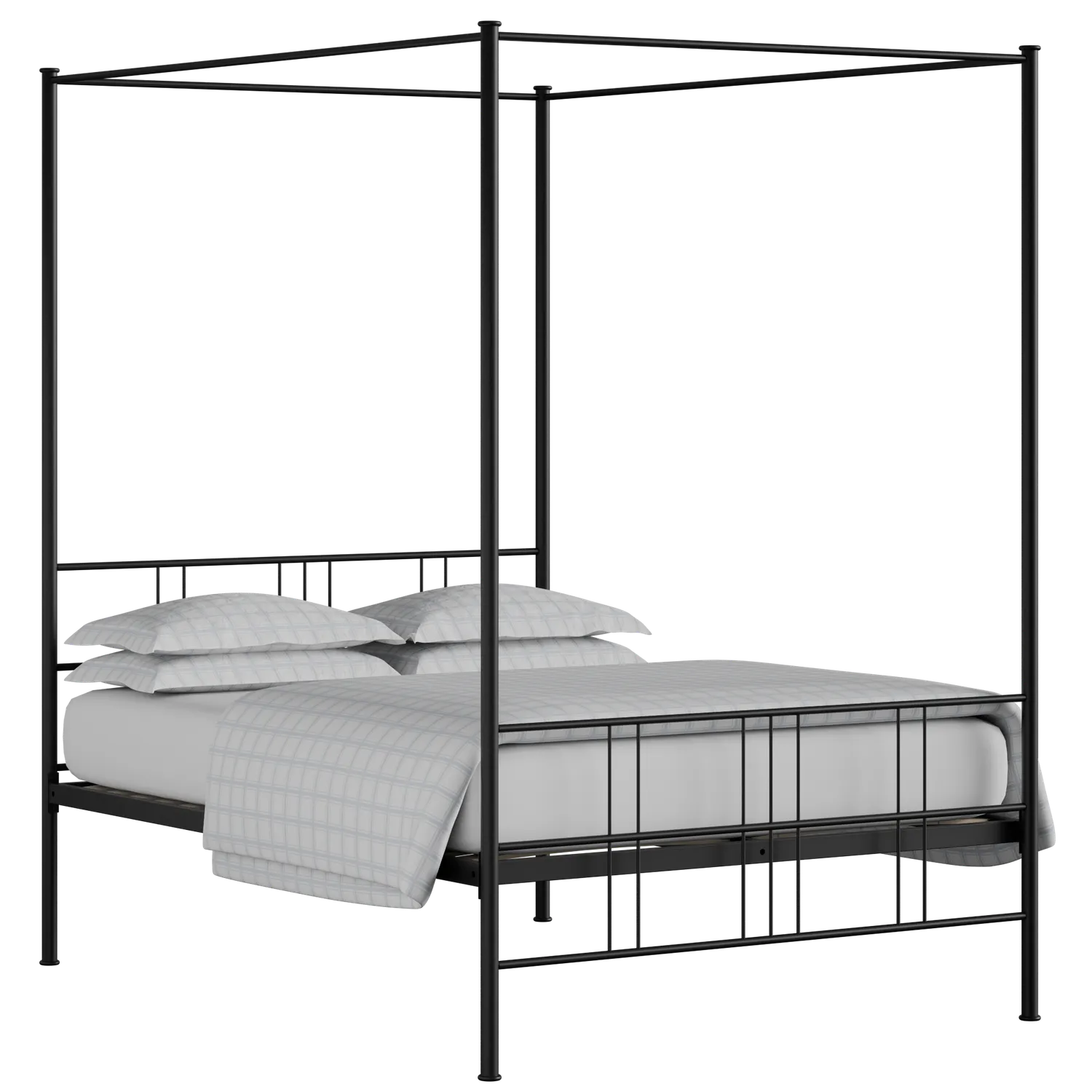 Toulon iron/metal bed in black with Juno mattress